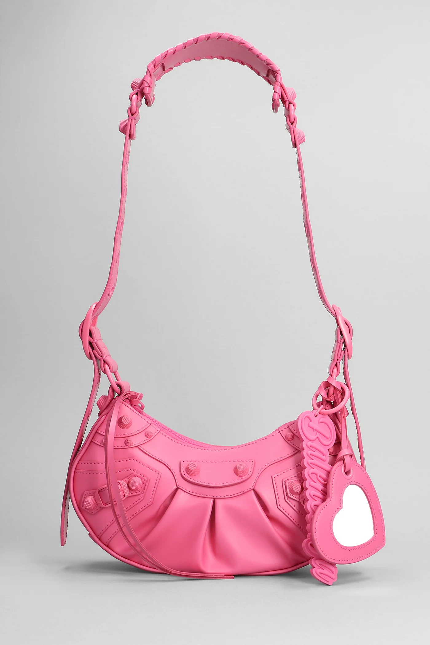 Le cagole sho xs Shoulder bag in rose-pink leather