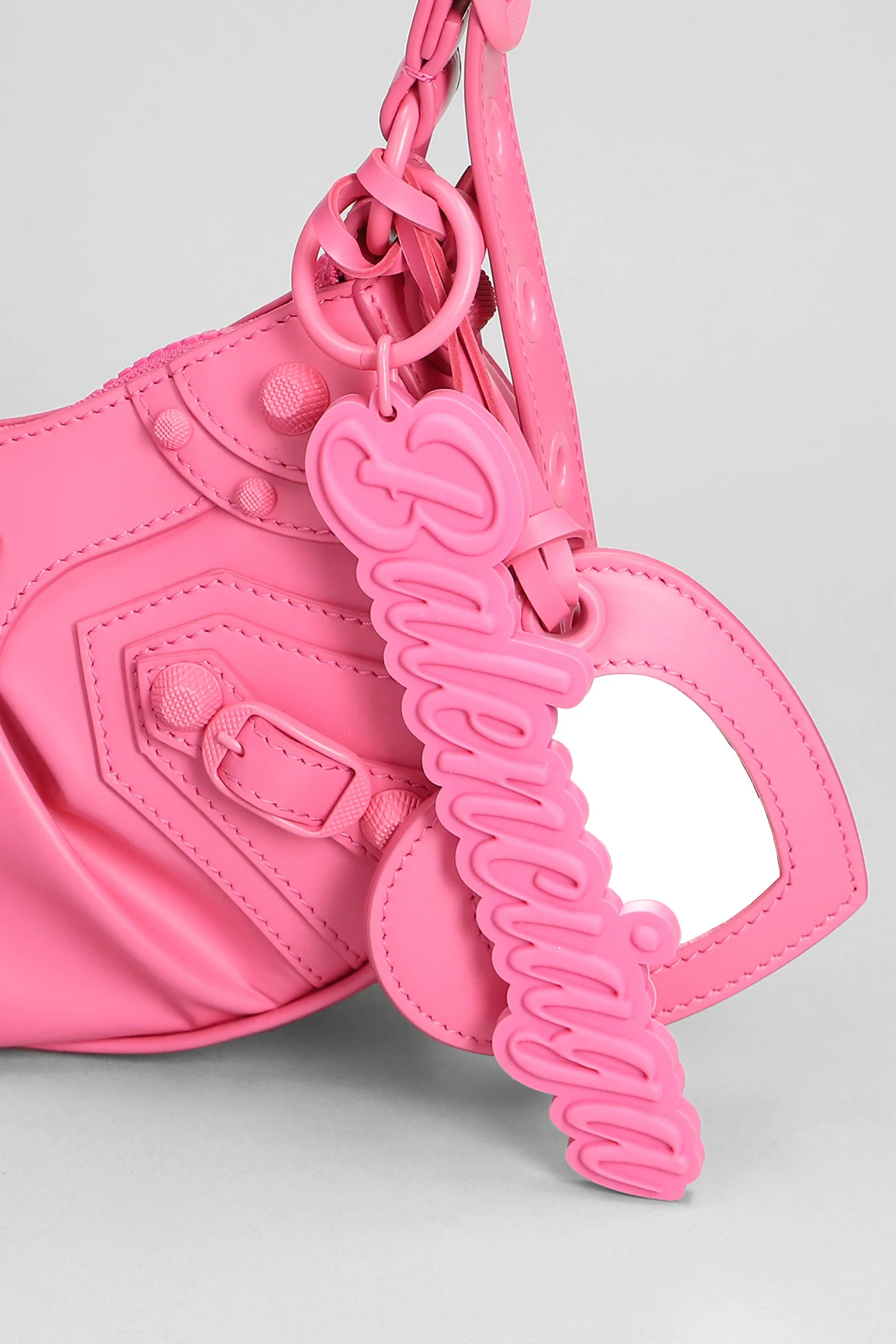 Le cagole sho xs Shoulder bag in rose-pink leather - Image 5