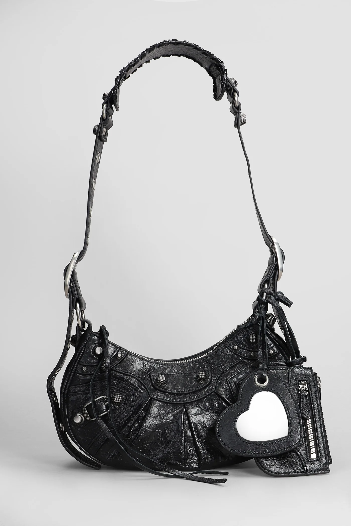 Le cagole xs Shoulder bag in black leather