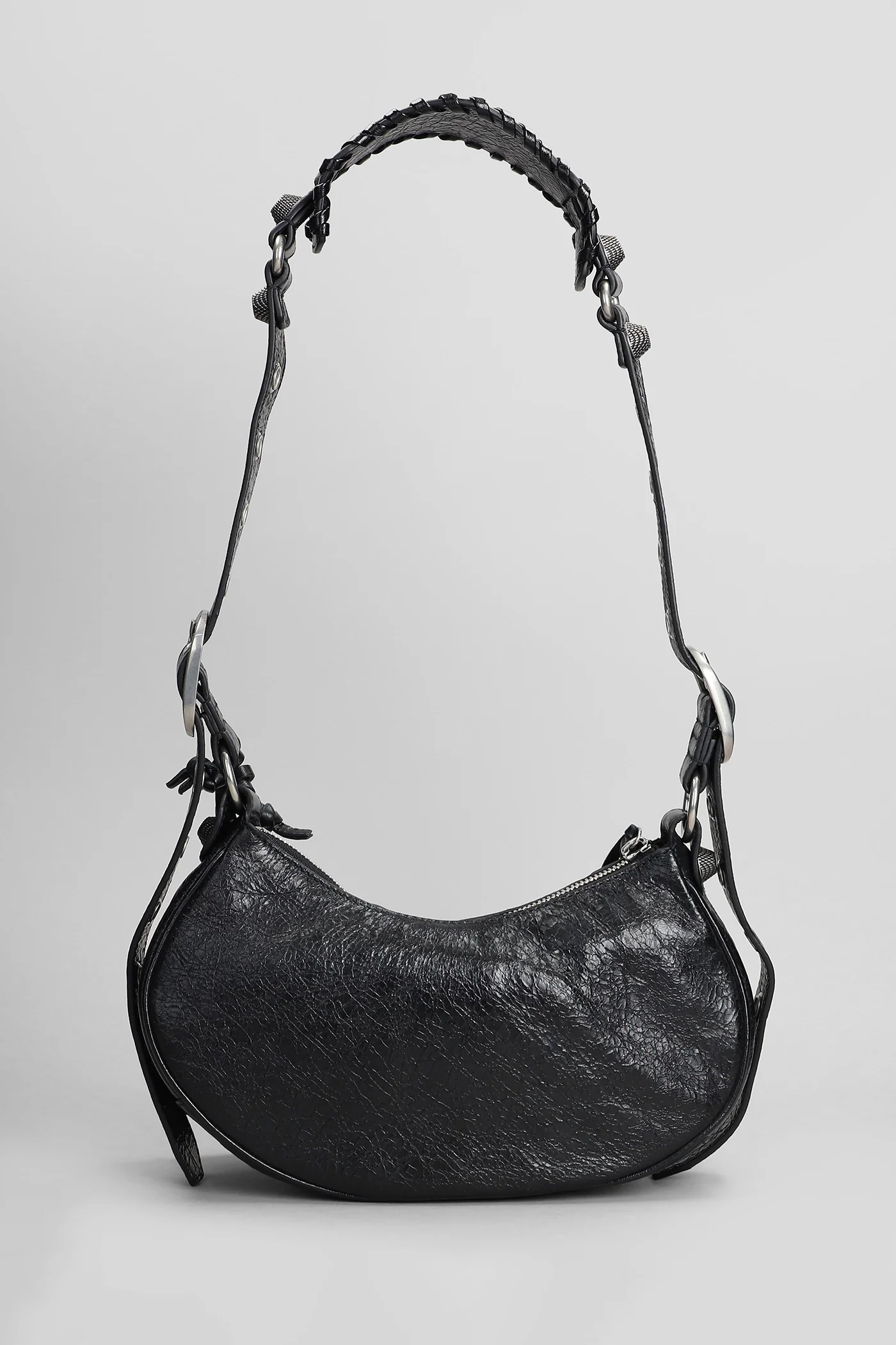 Le cagole xs Shoulder bag in black leather - Image 3