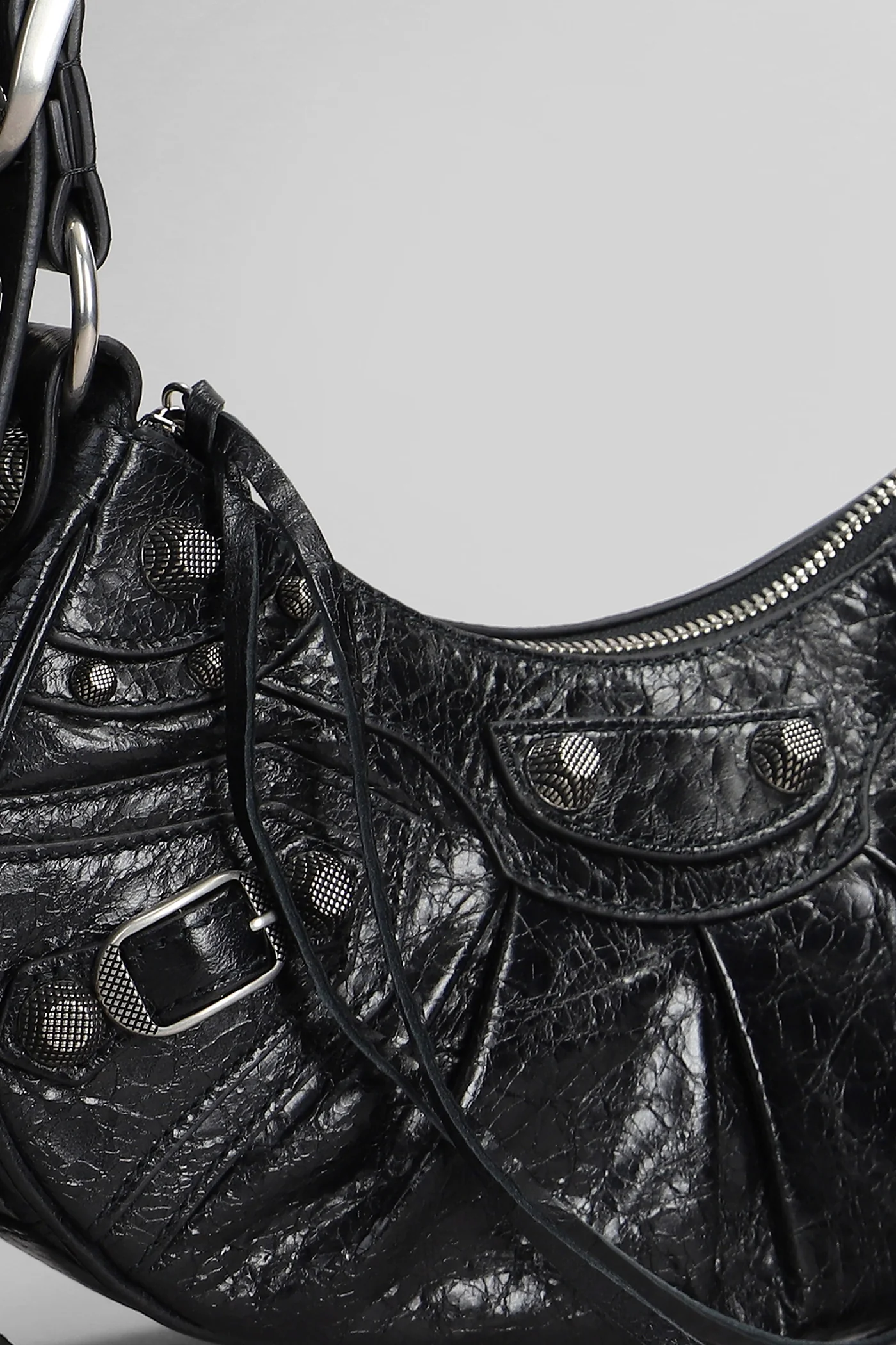 Le cagole xs Shoulder bag in black leather - Image 4