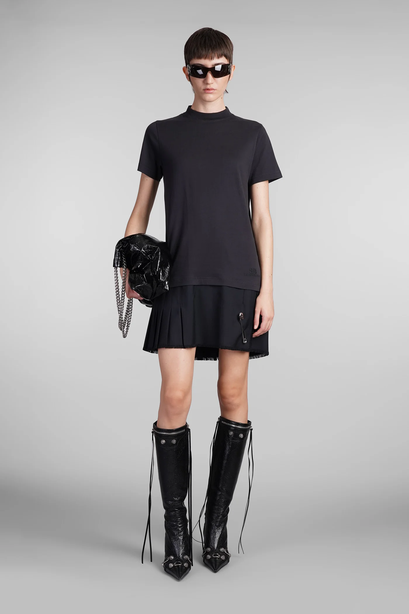 Mini dress in black cotton