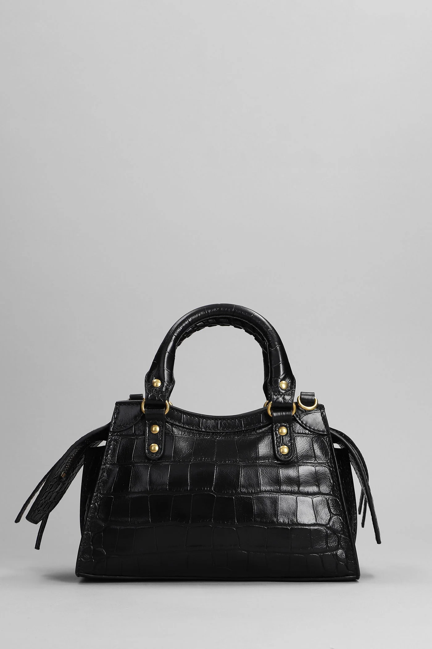 Neo classi mini Hand bag in black leather - Image 4