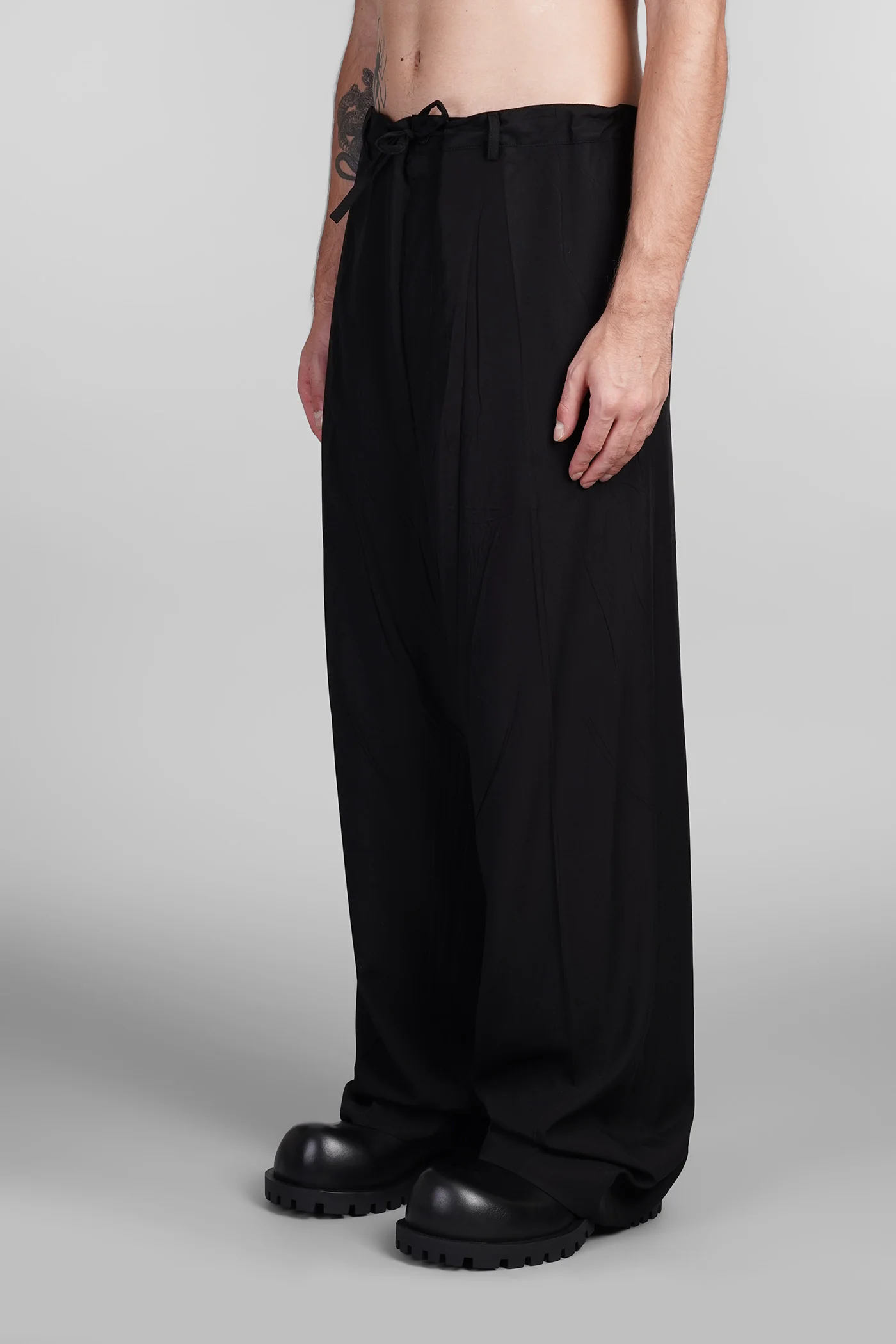 Pants in black wool and polyester - Image 4