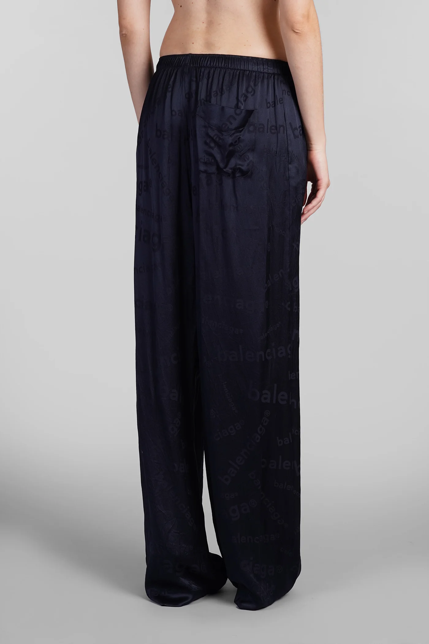 Pants in blue silk - Image 3