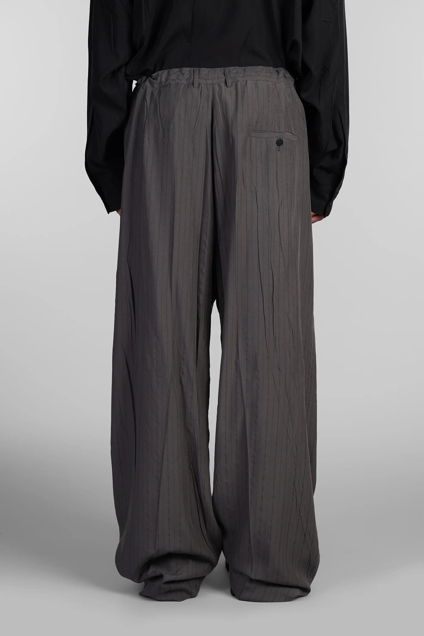Pants in green wool and polyester - Image 3