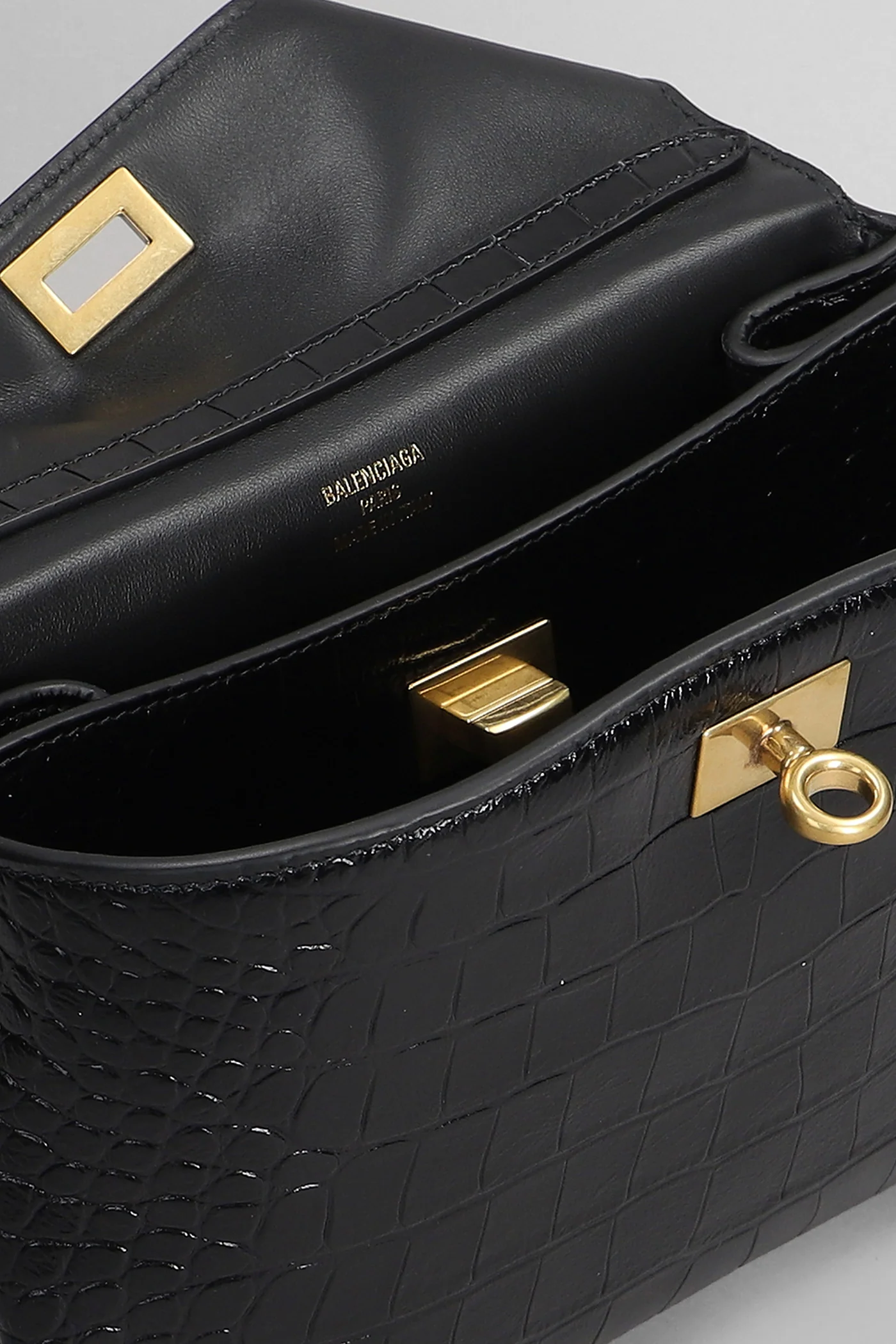 Rodeo mini crocodile Hand bag in black leather - Image 4