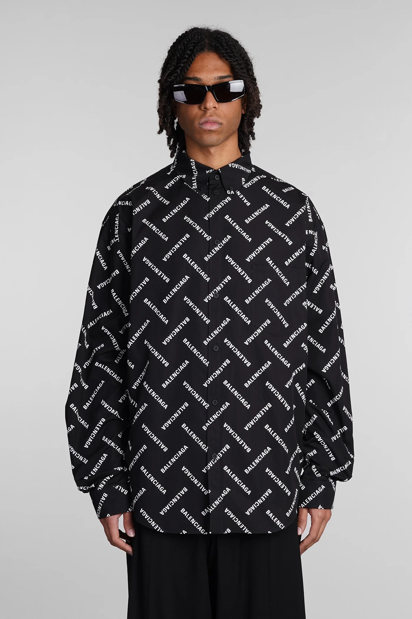 Shirt in black cotton