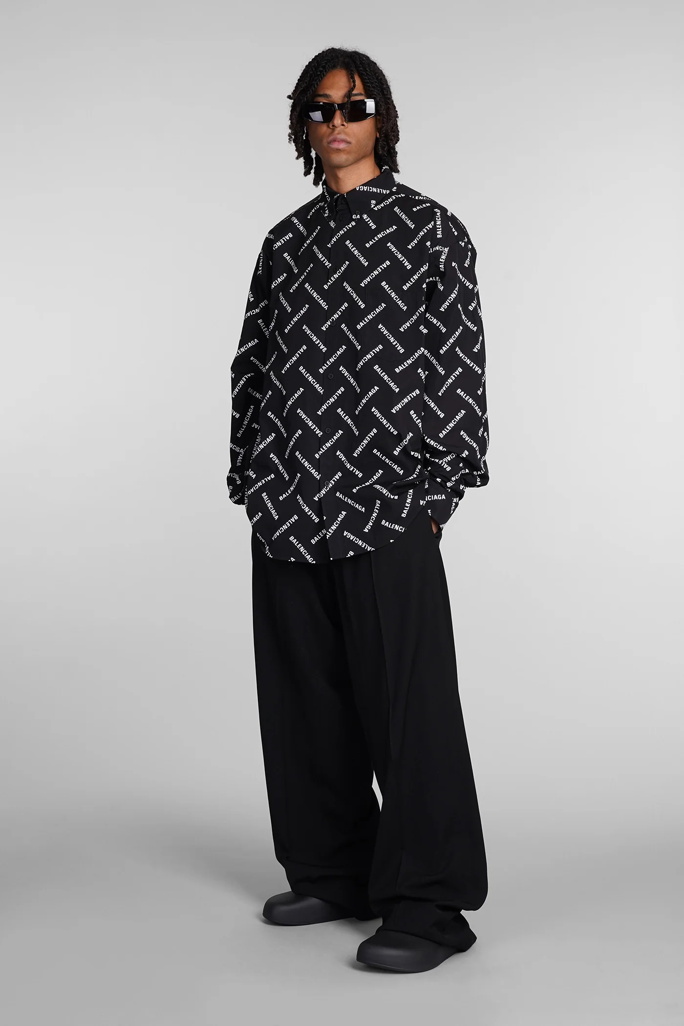 Shirt in black cotton - Image 2
