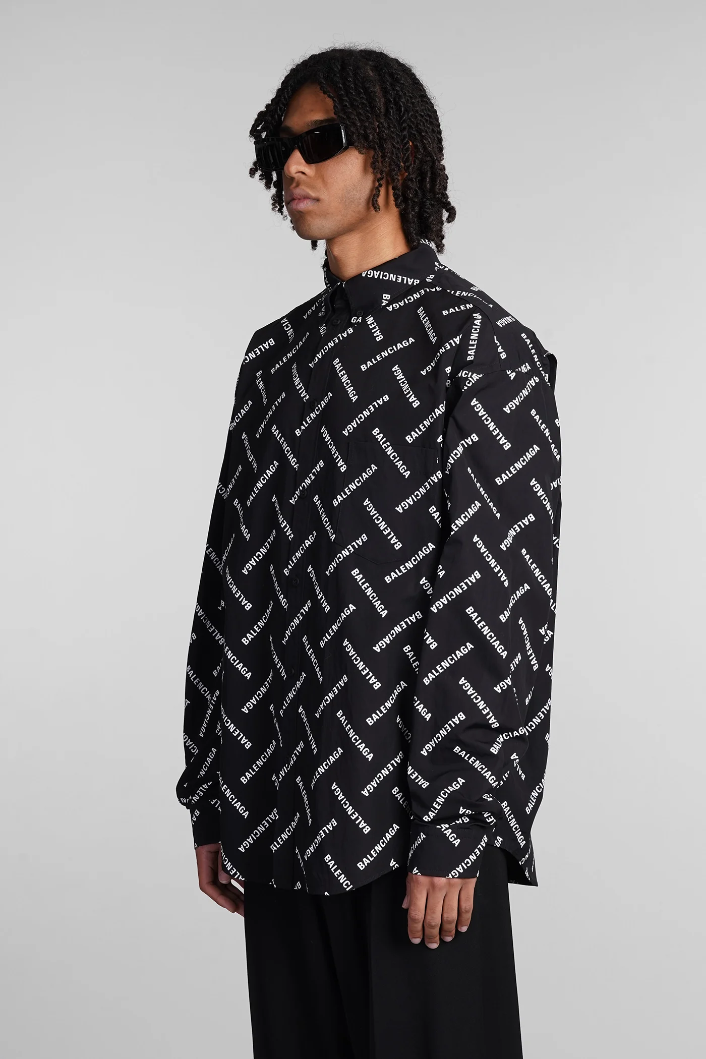 Shirt in black cotton - Image 4