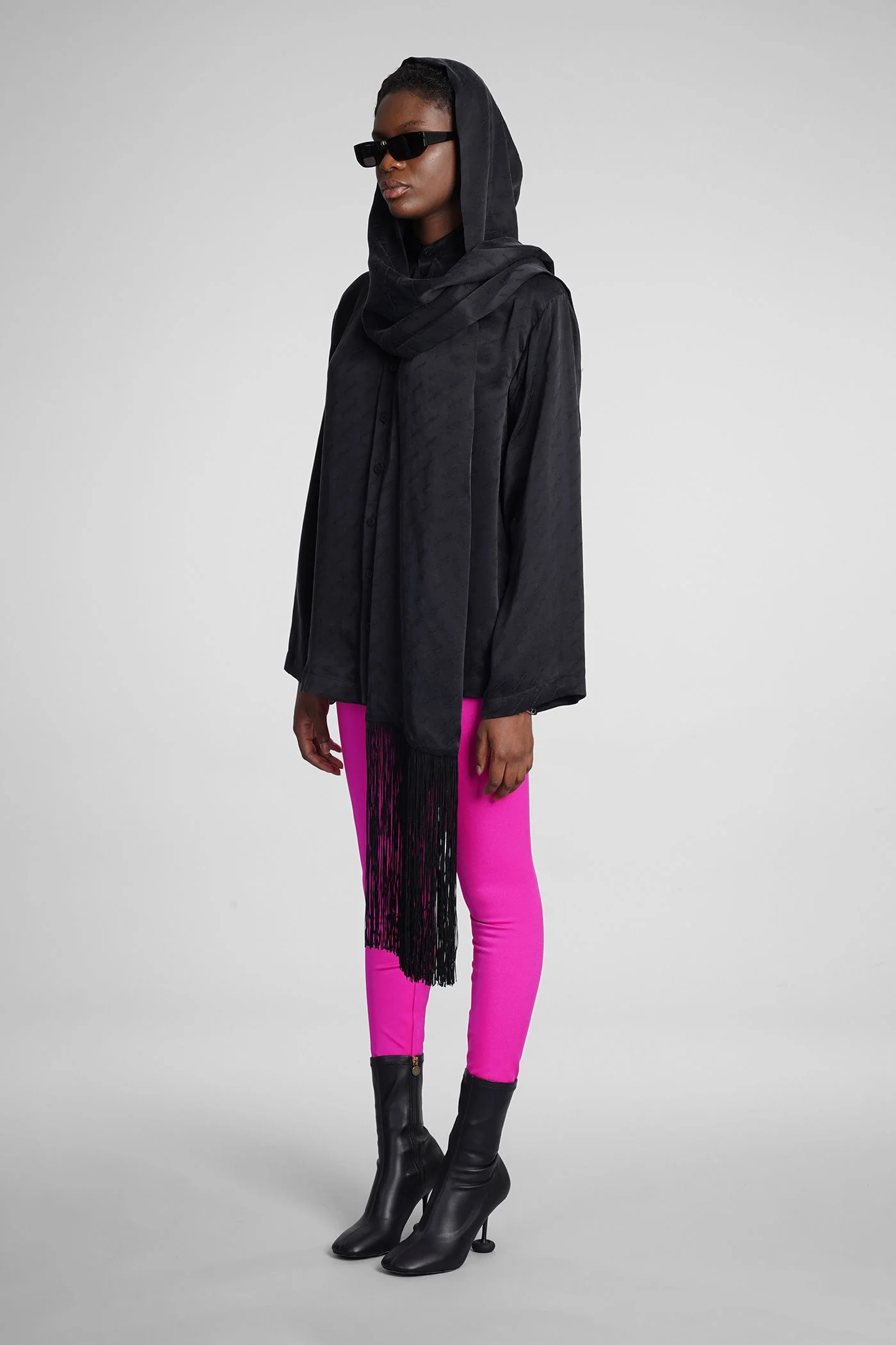 Shirt in black viscose - Image 4