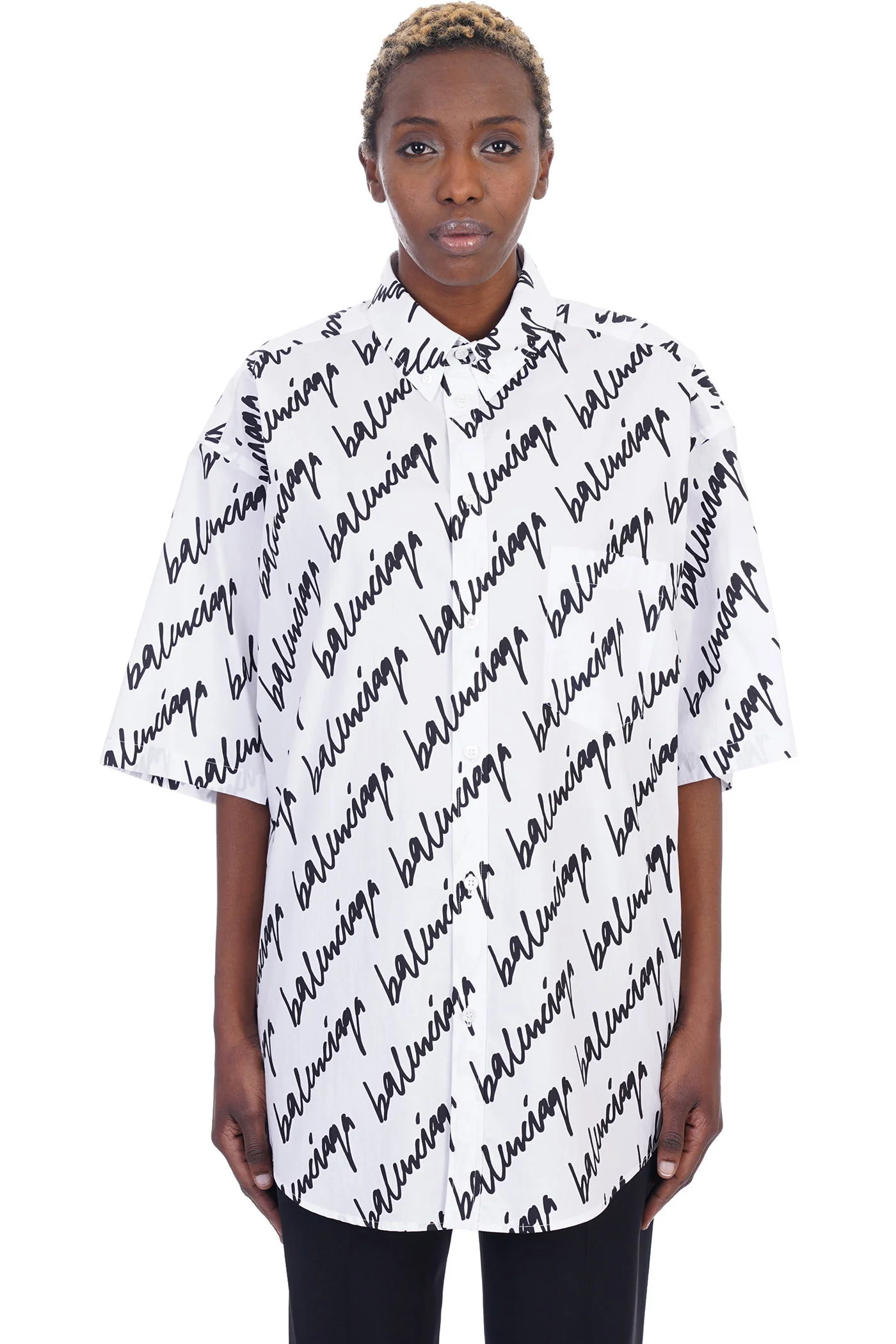 Shirt in white synthetic fibers