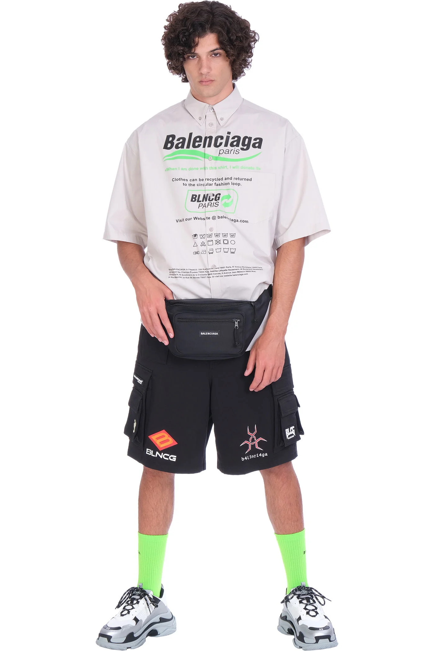 Shorts in black polyester - Image 2