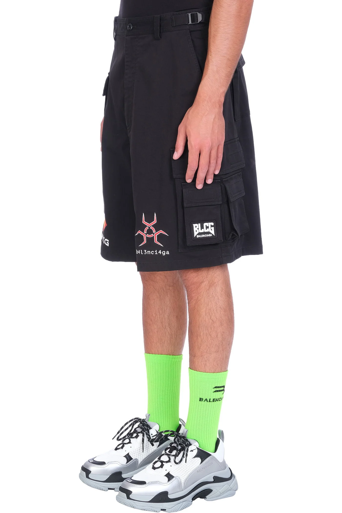 Shorts in black polyester - Image 4