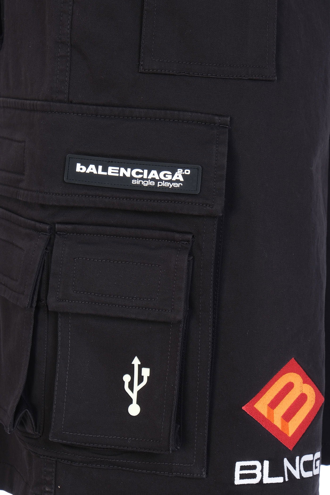 Shorts in black polyester - Image 5