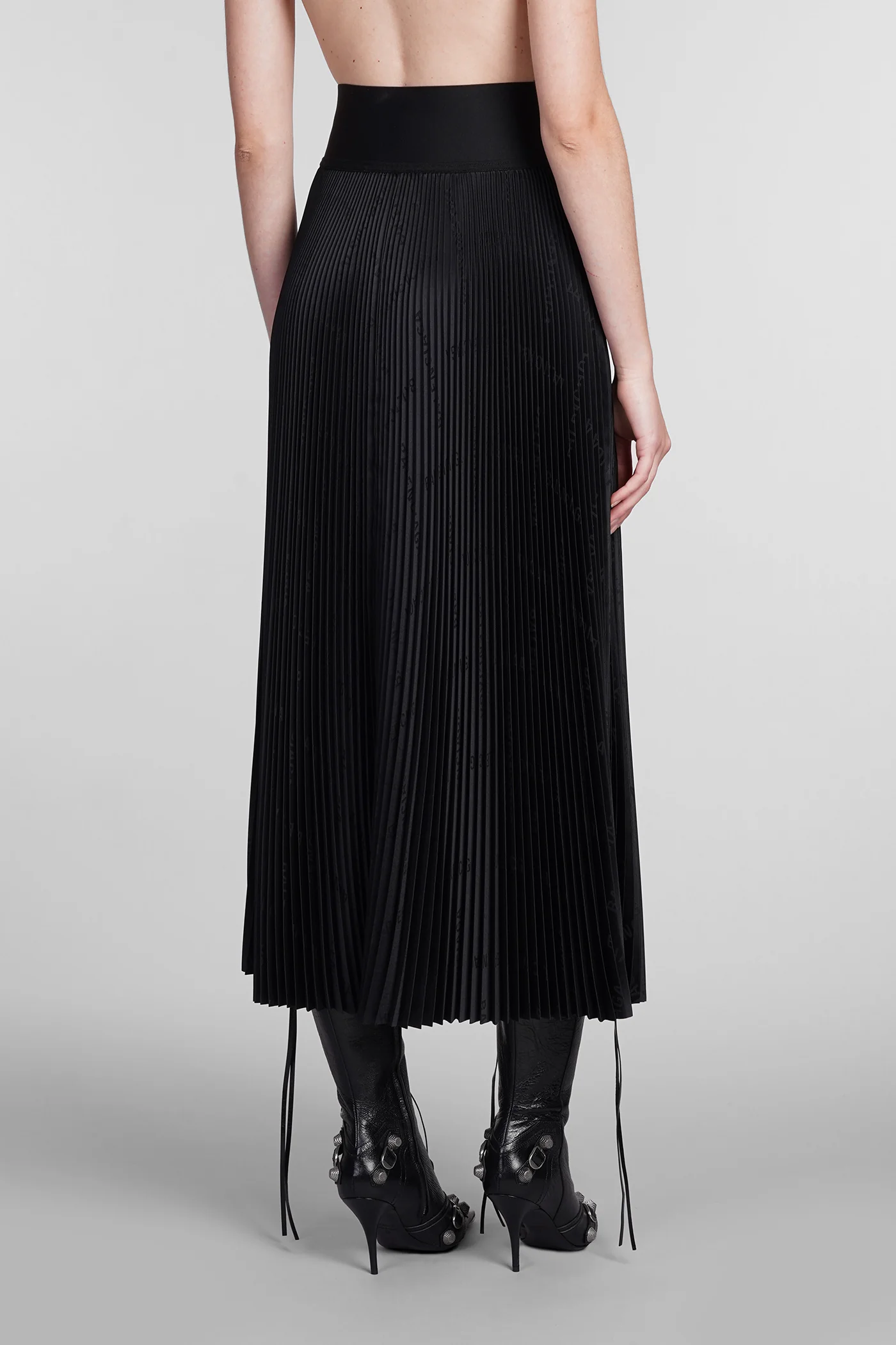 Skirt in black polyester - Image 3