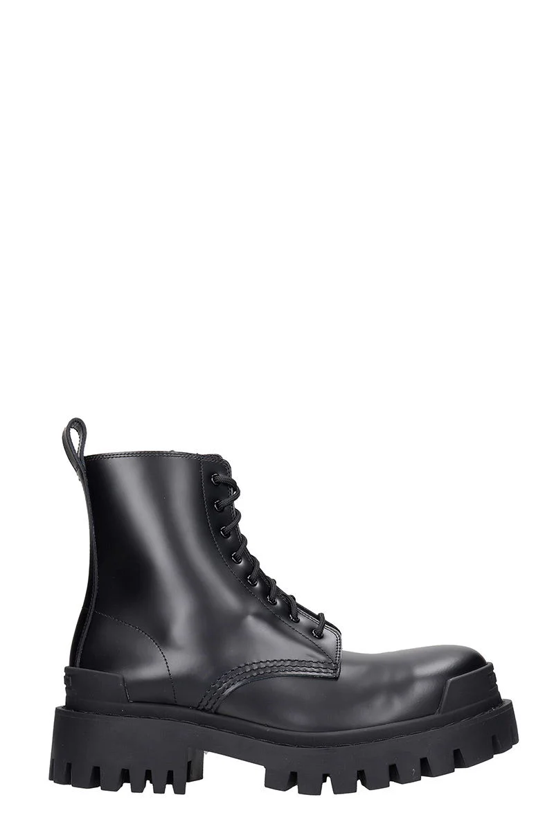 Strike Combat boots in black leather