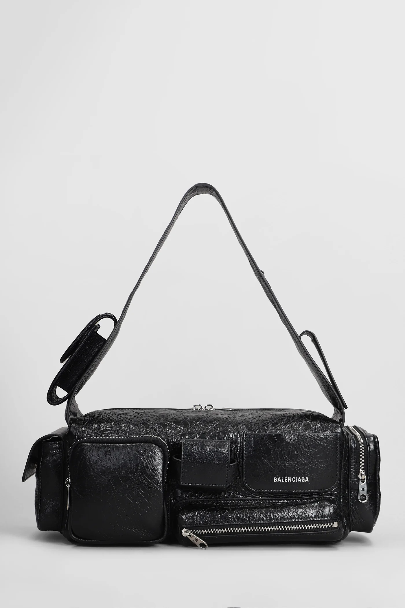 Superbusy sling Shoulder bag in black leather