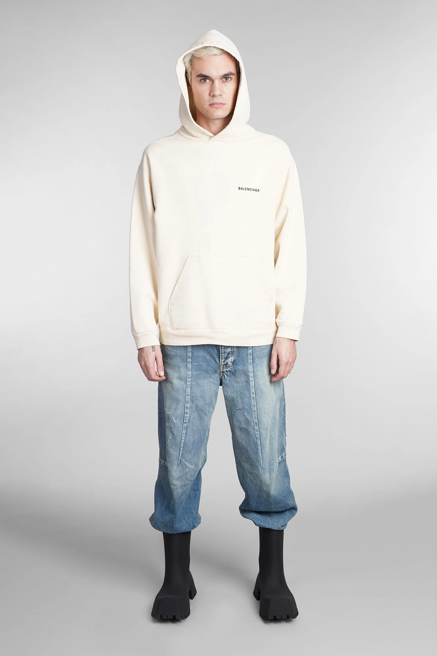 Sweatshirt in beige cotton - Image 2