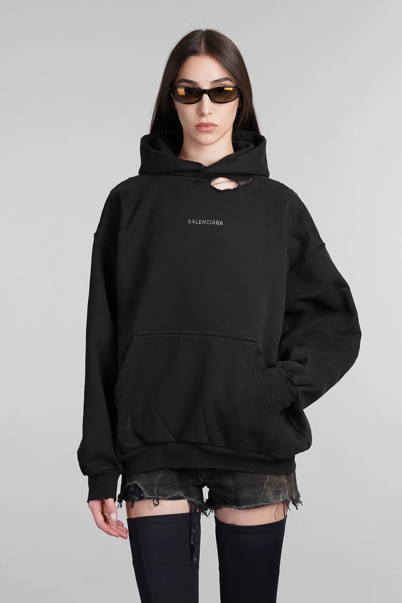 Sweatshirt in black cotton