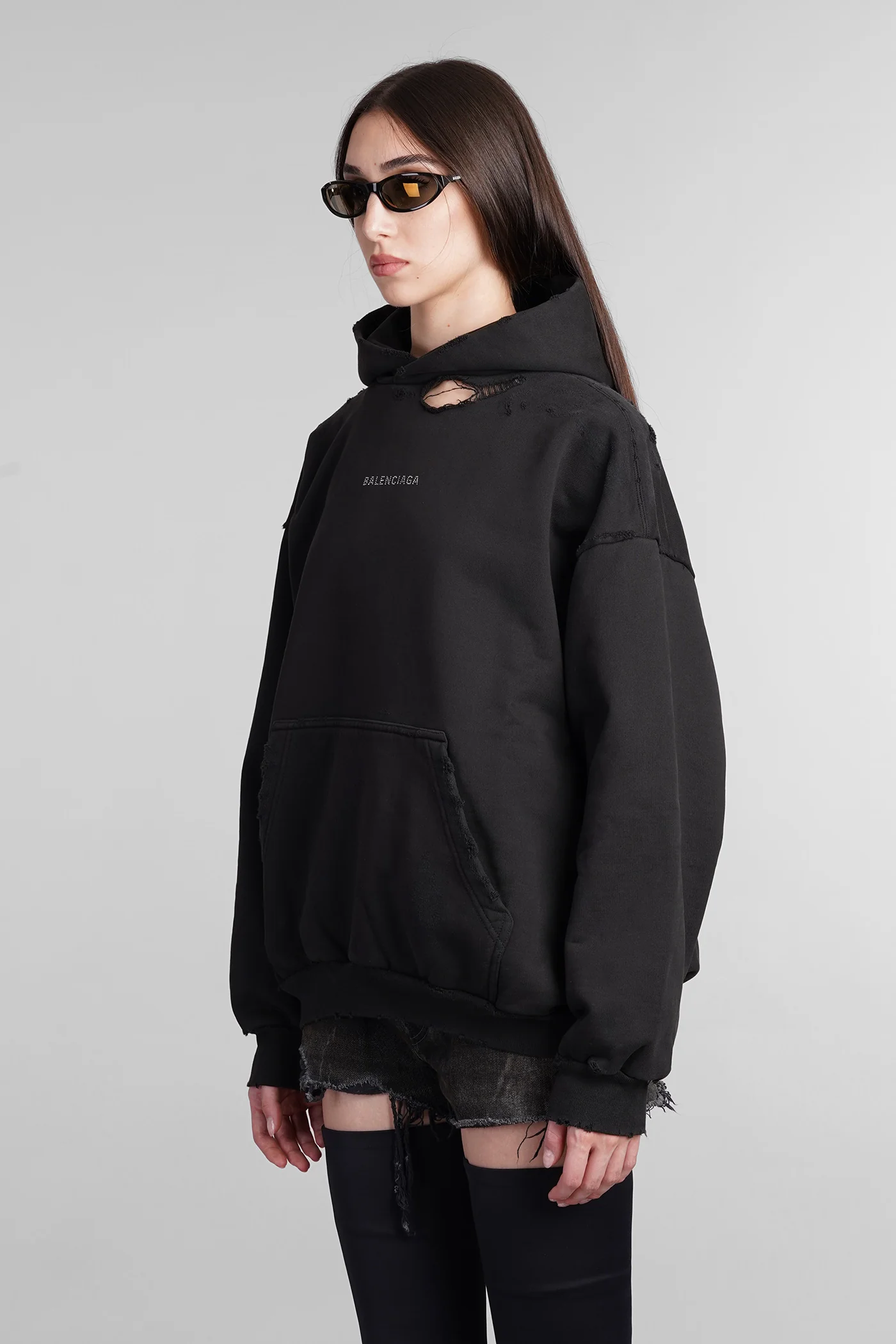 Sweatshirt in black cotton - Image 4