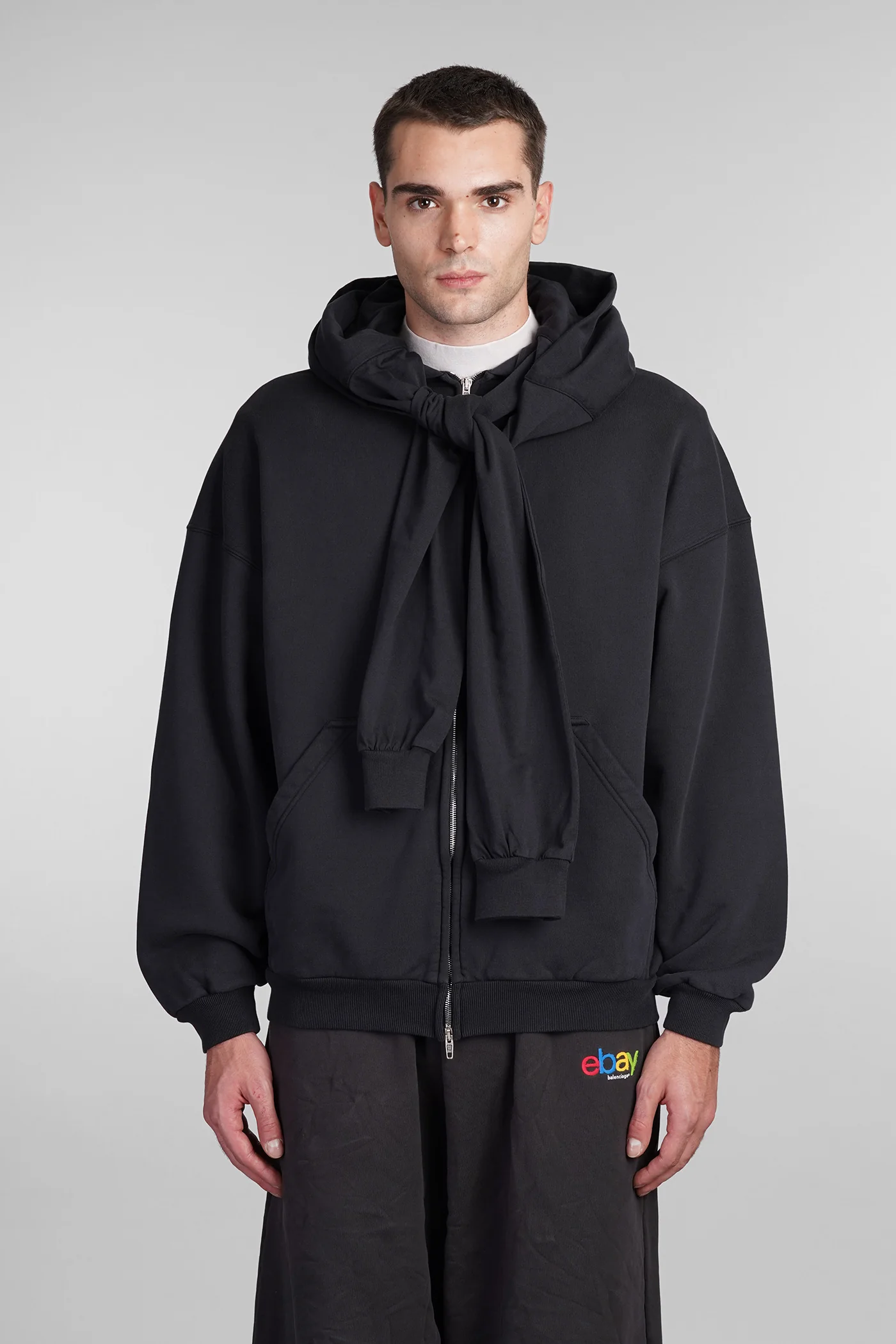 Sweatshirt in black cotton