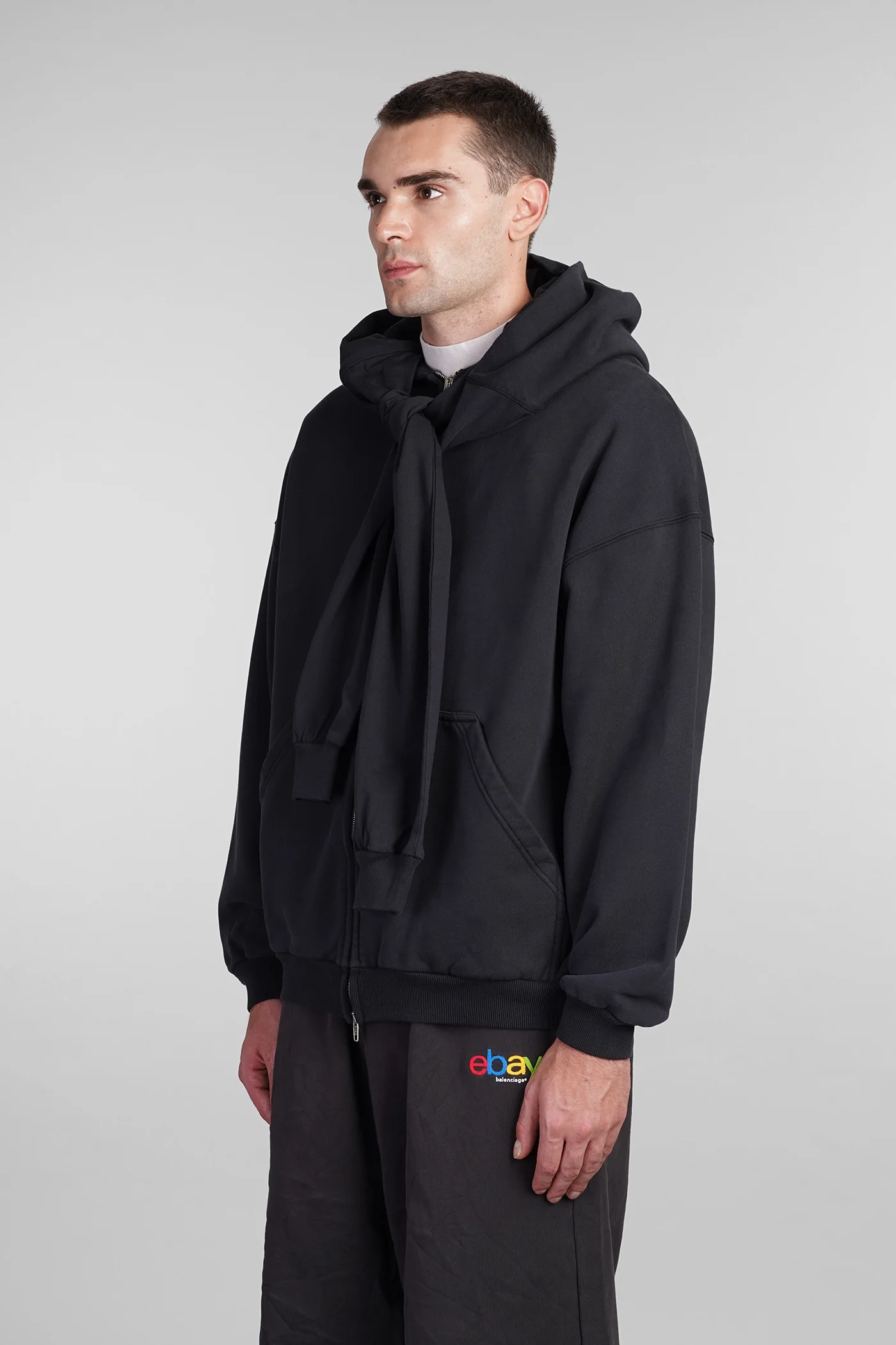 Sweatshirt in black cotton - Image 4
