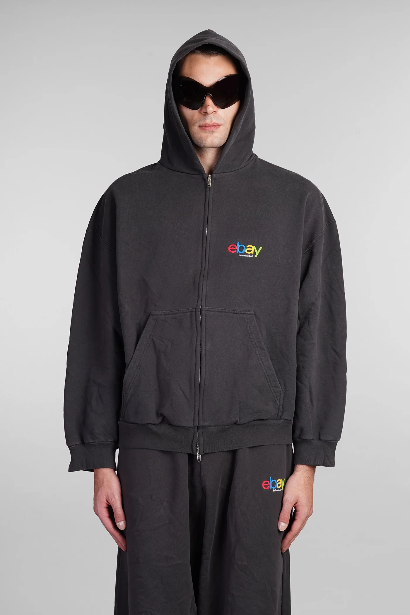 Sweatshirt in black cotton