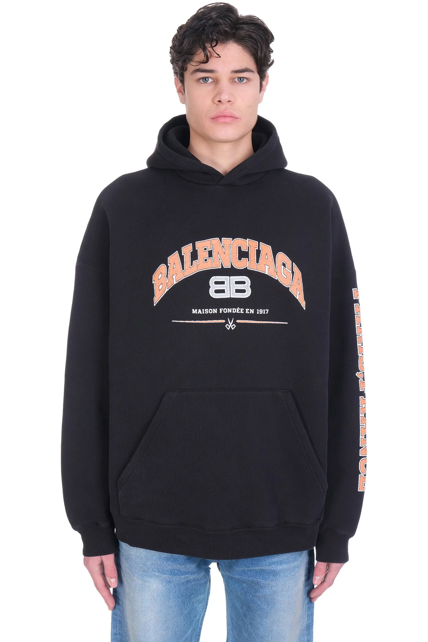 Sweatshirt in black cotton