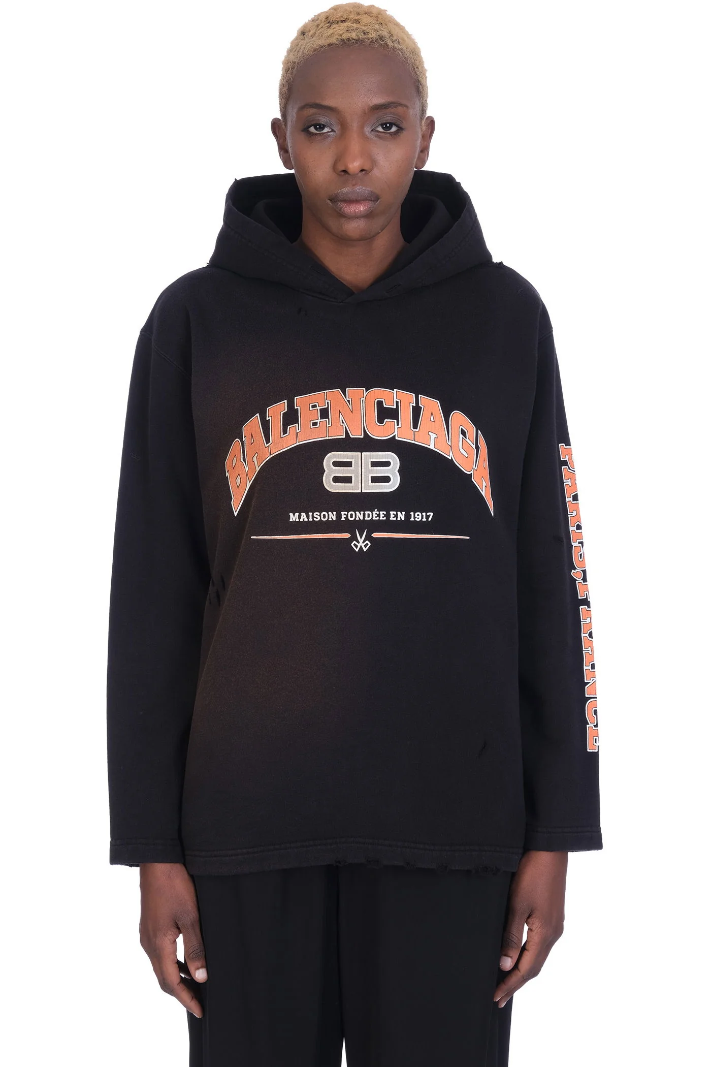 Sweatshirt in black cotton