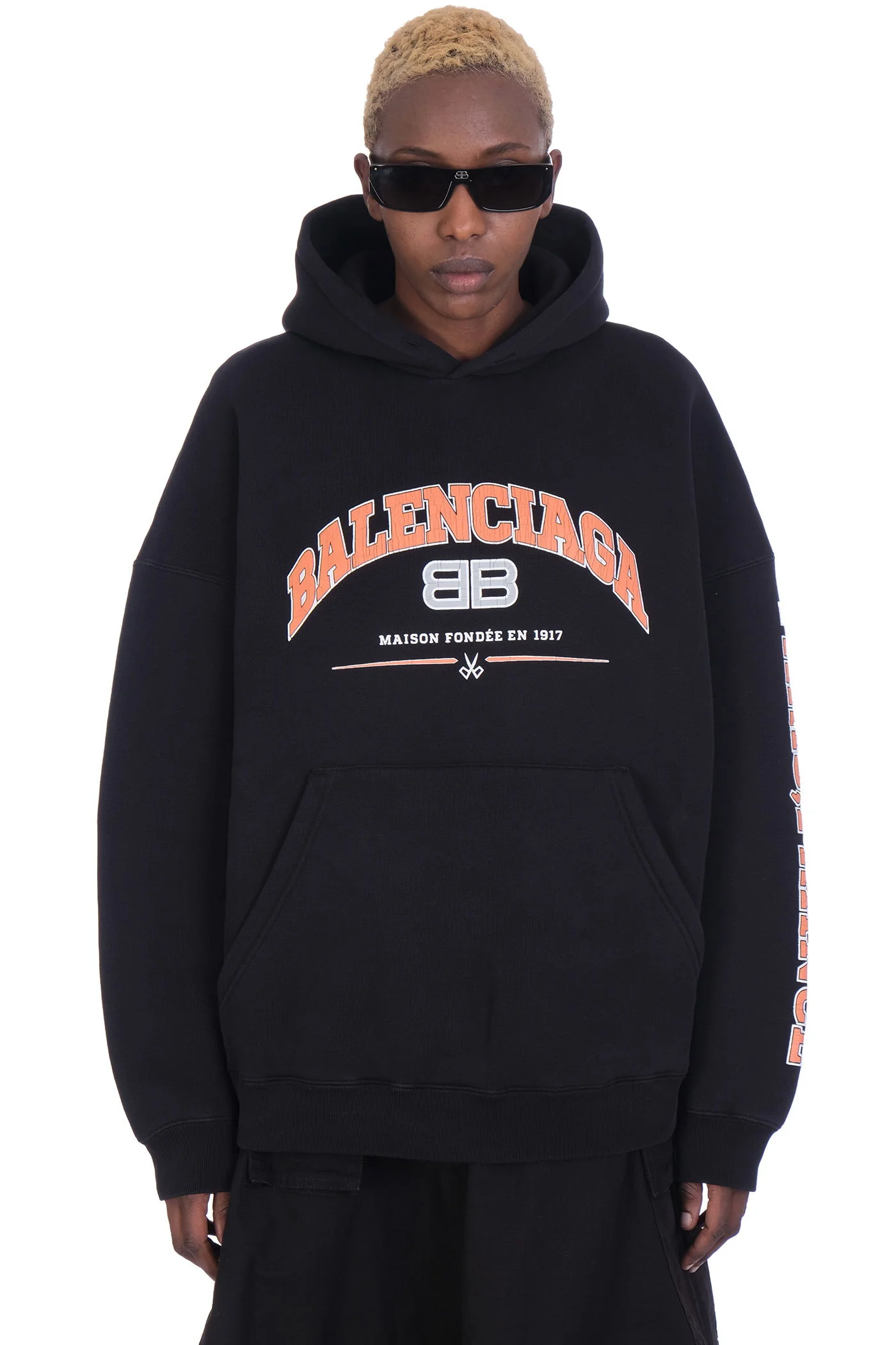 Sweatshirt in black cotton