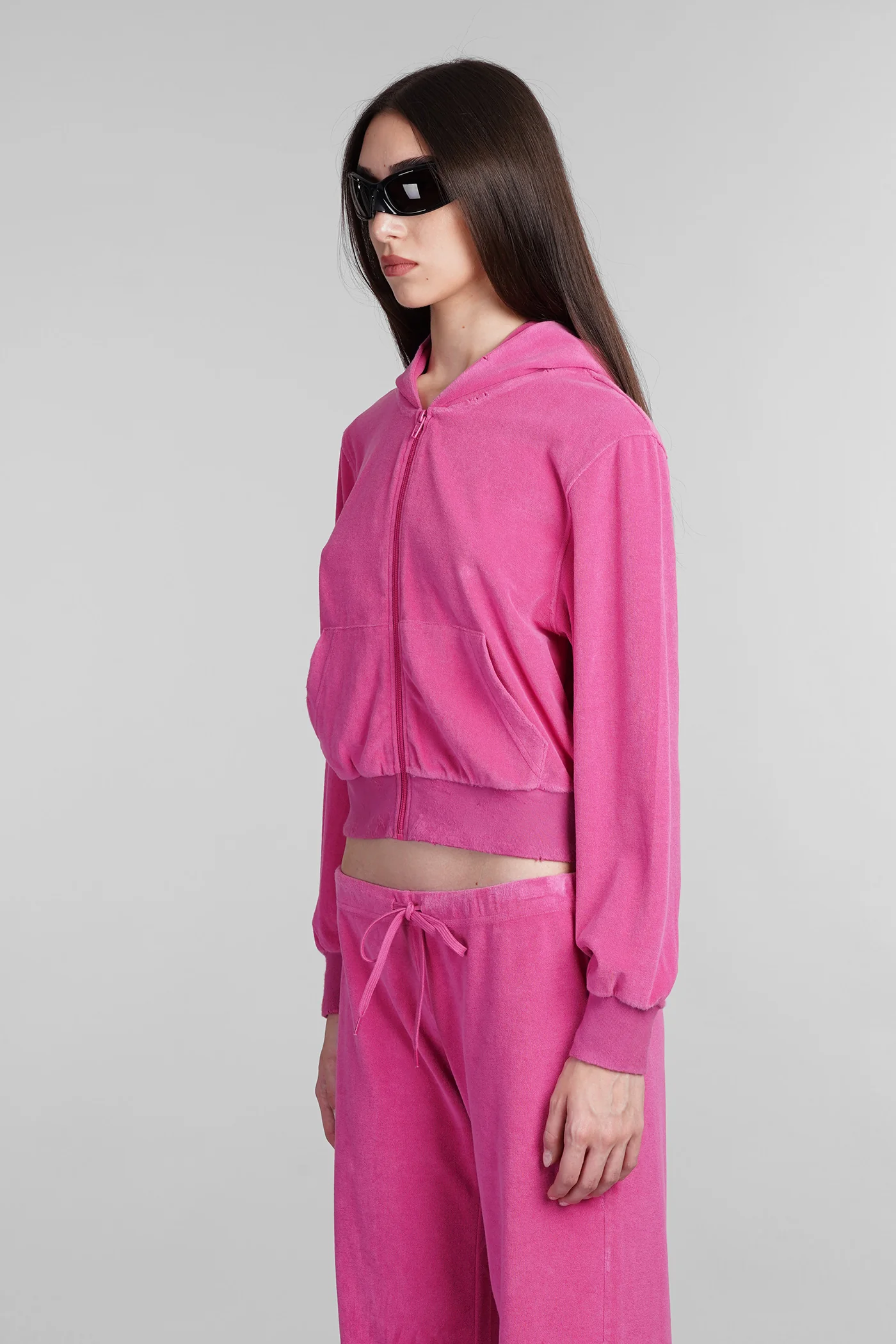 Sweatshirt in fuxia cotton - Image 4