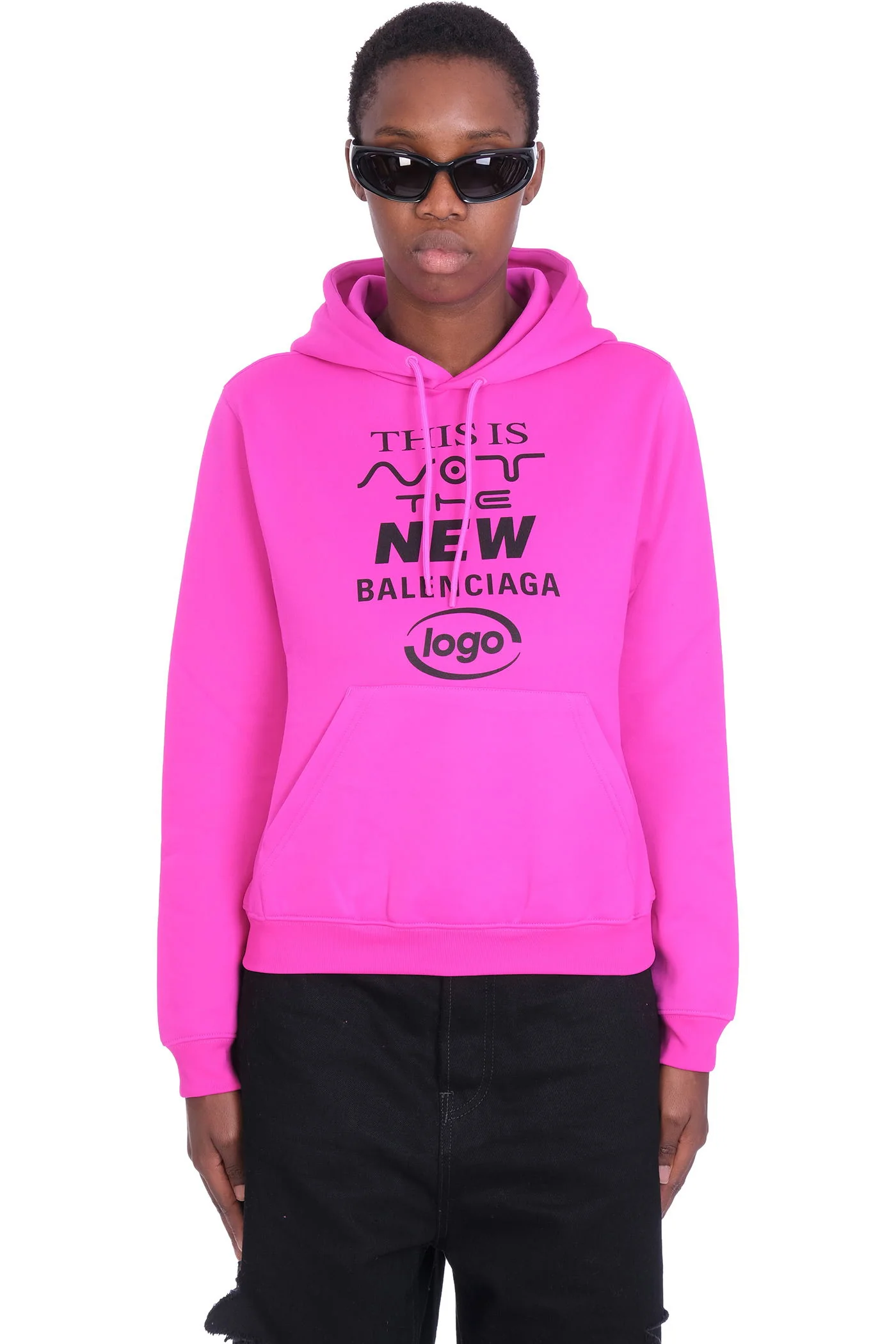 Sweatshirt in fuxia polyamide