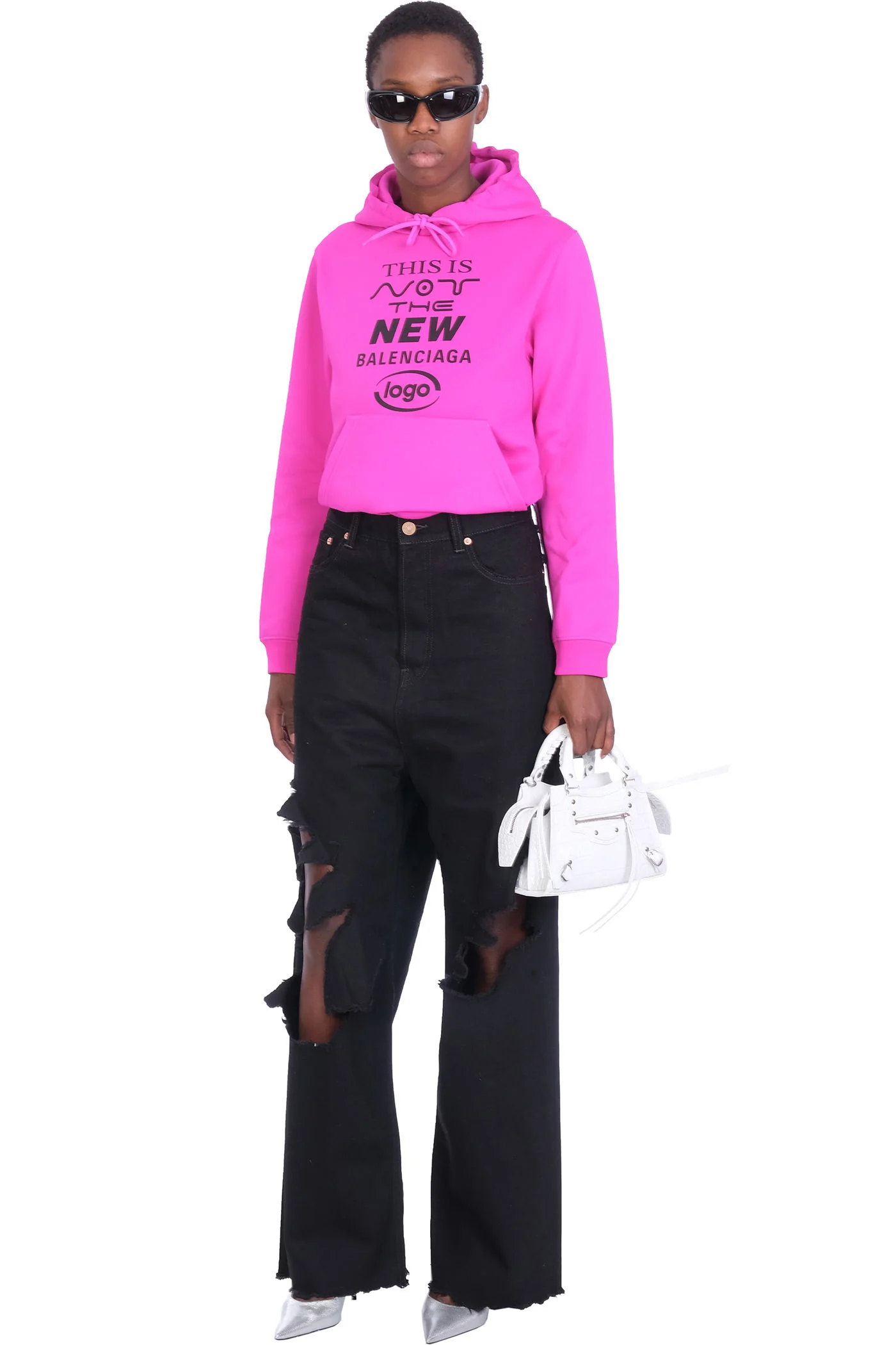 Sweatshirt in fuxia polyamide - Image 2