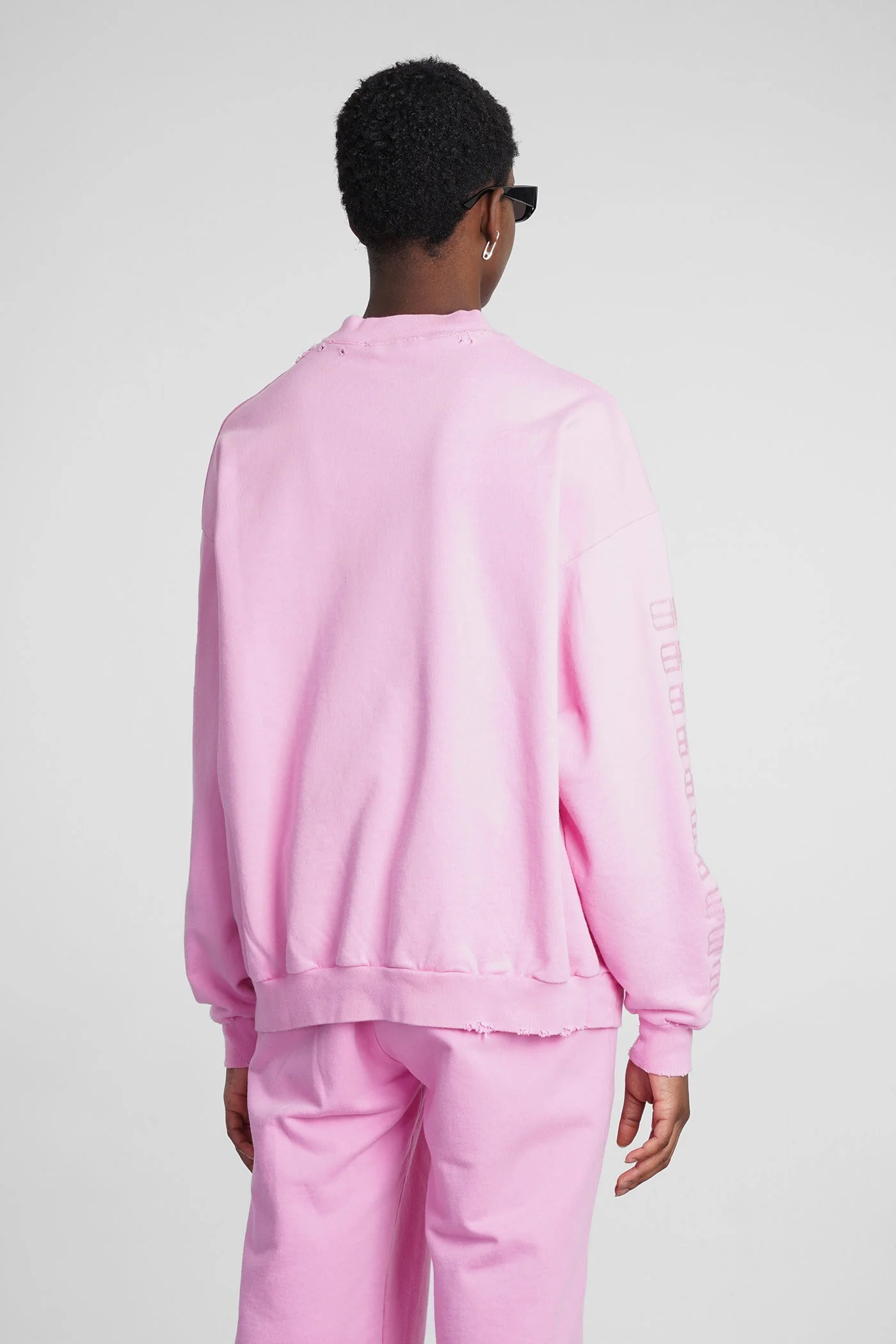 Sweatshirt in rose-pink cotton - Image 3