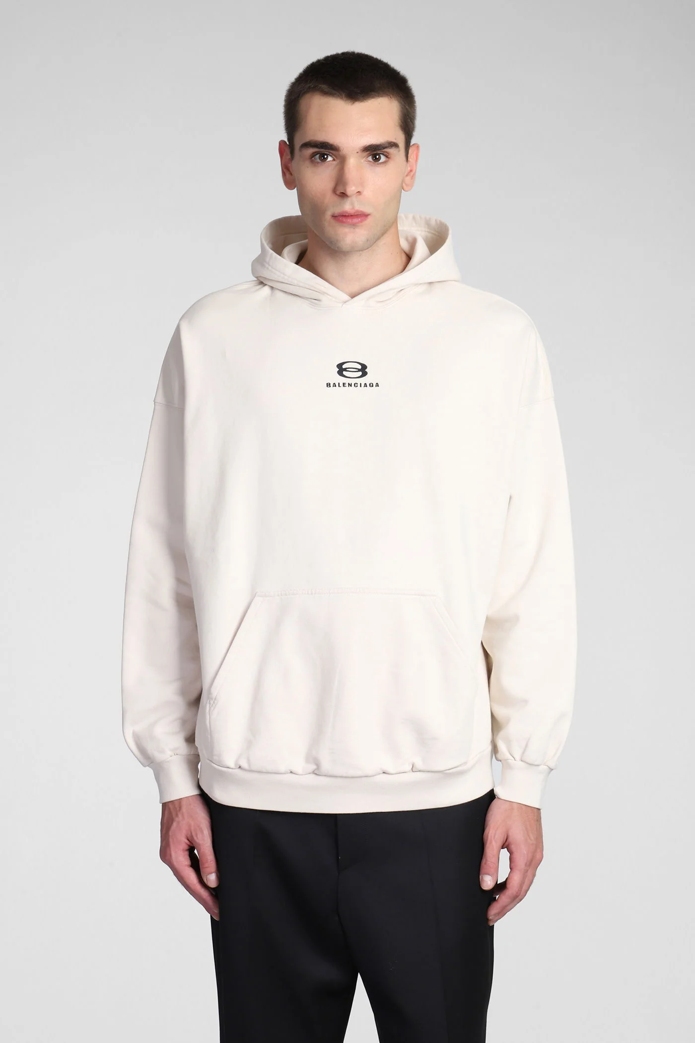 Sweatshirt in white cotton