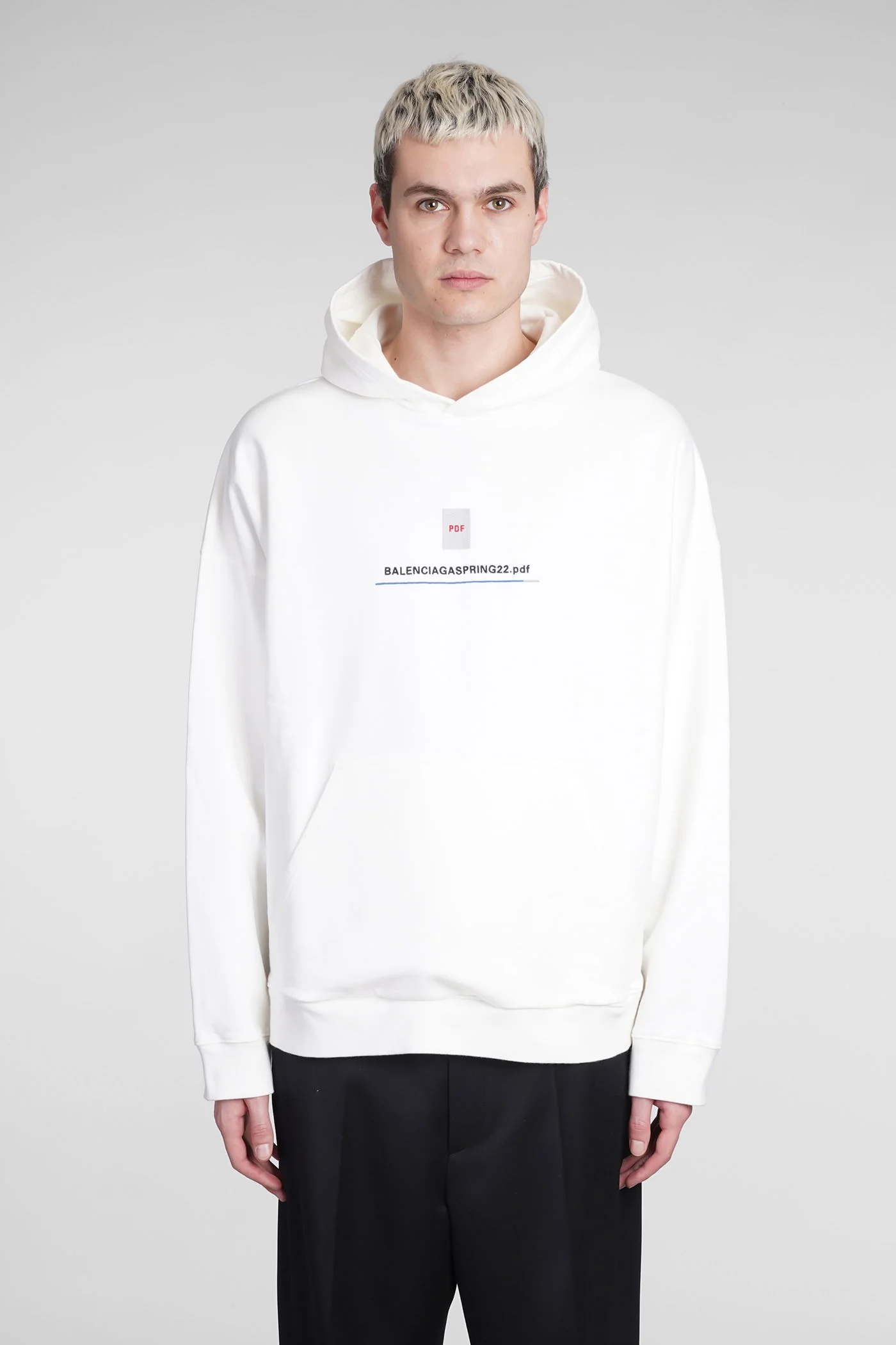 Sweatshirt in white cotton