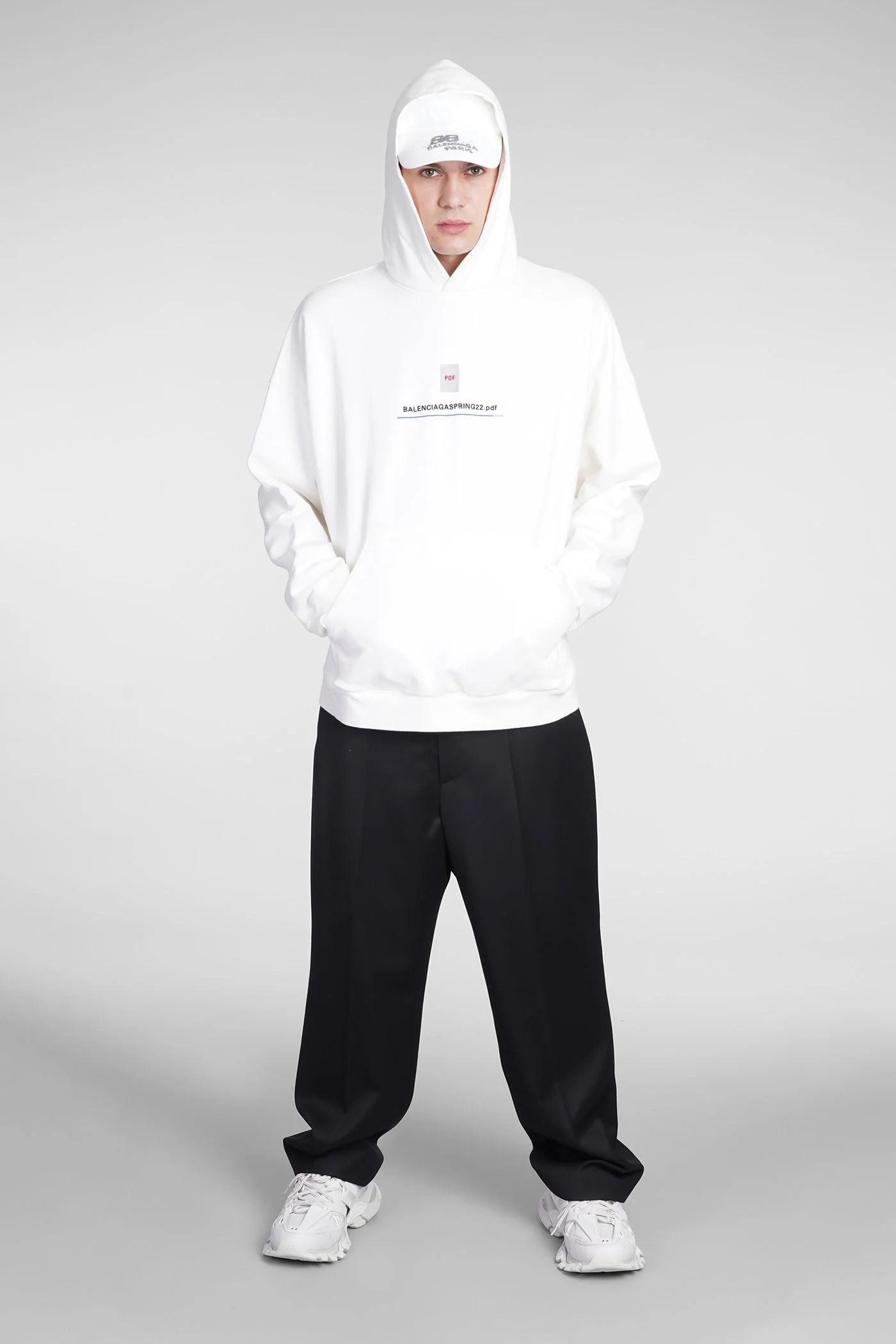 Sweatshirt in white cotton - Image 2