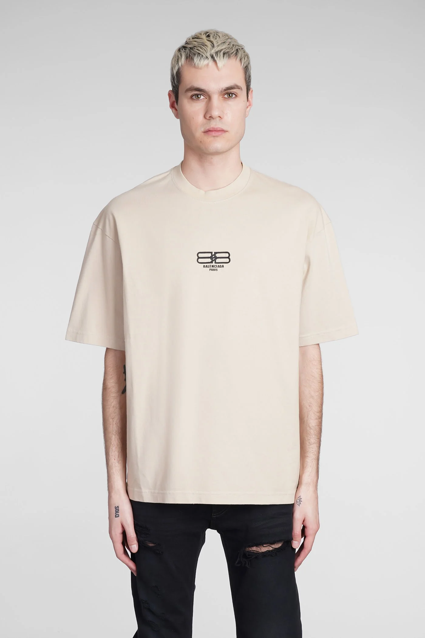 T-Shirt in beige cotton