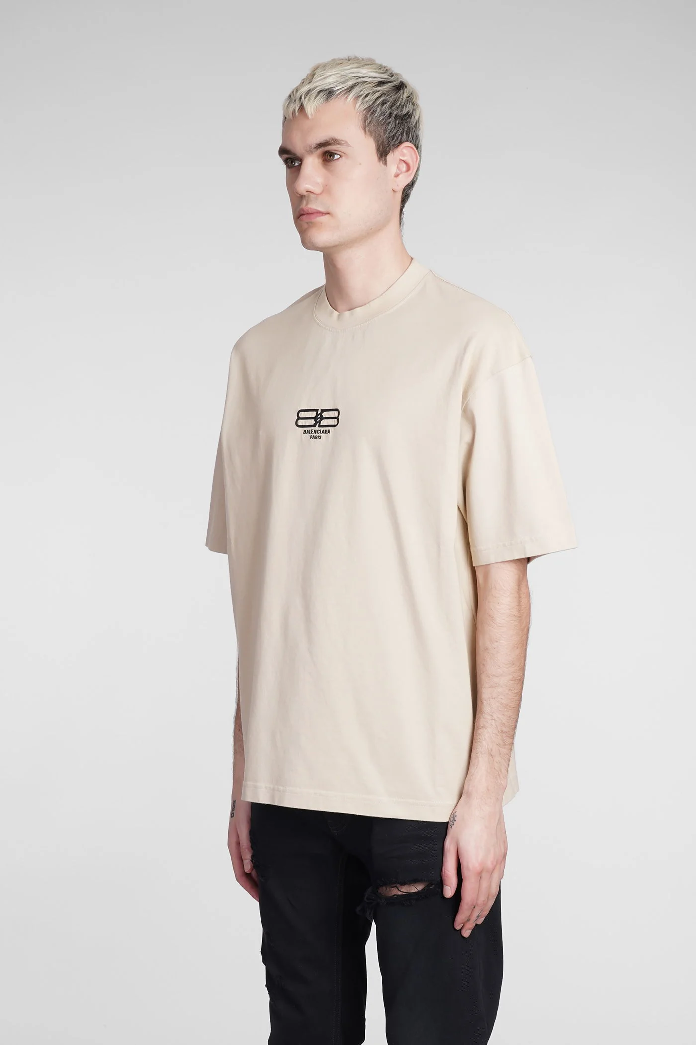 T-Shirt in beige cotton - Image 4
