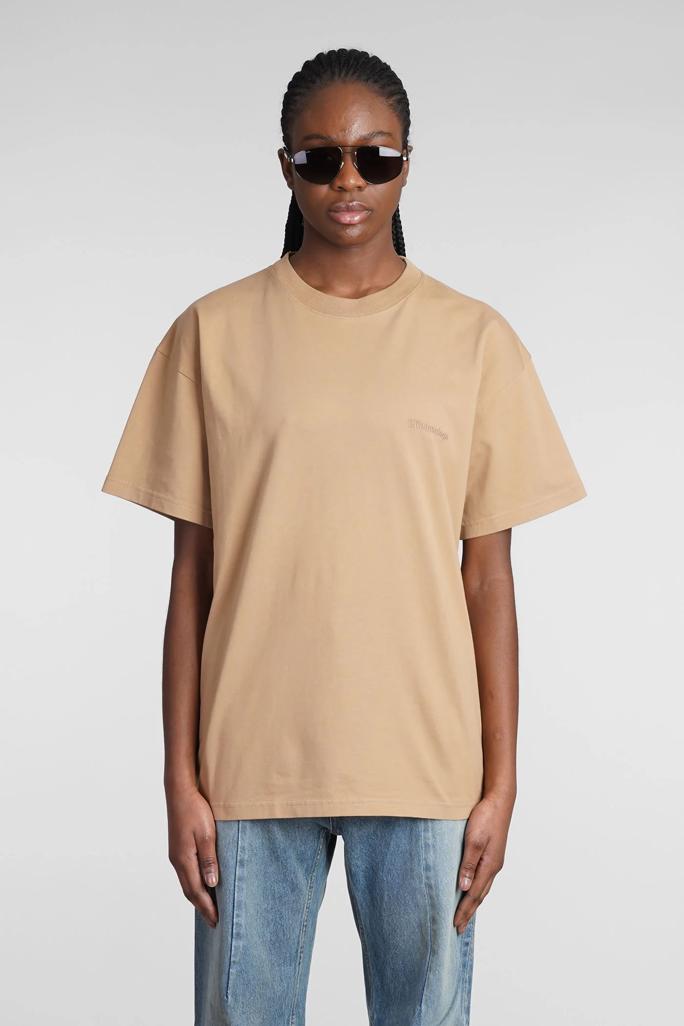T-Shirt in beige cotton