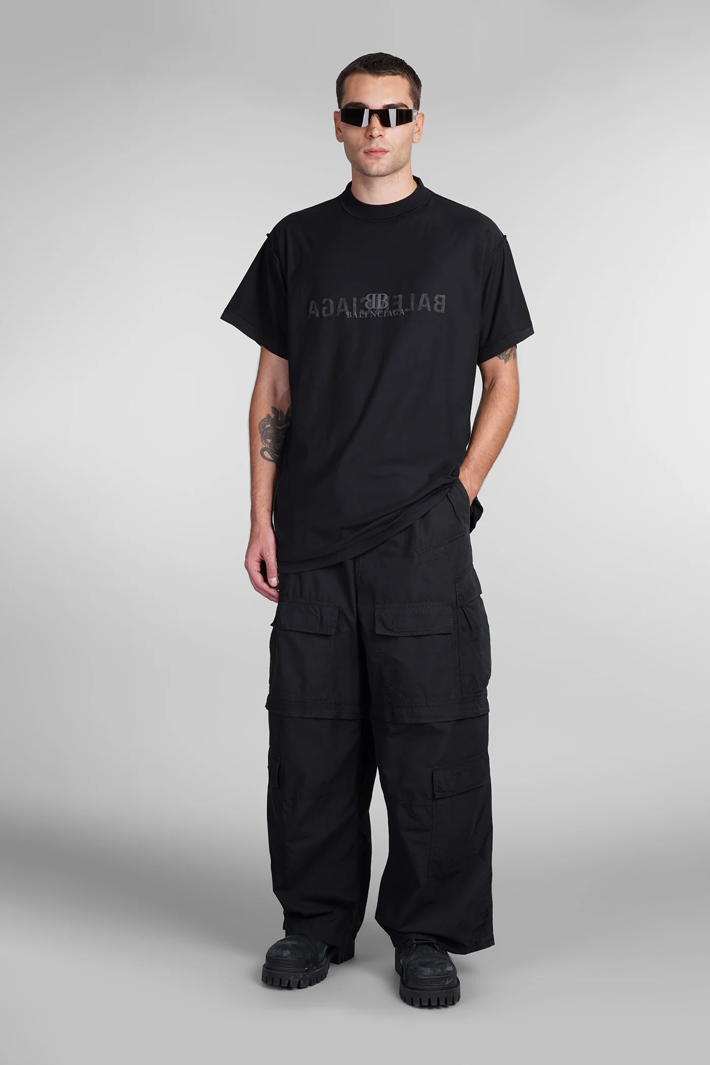 T-Shirt in black cotton - Image 2