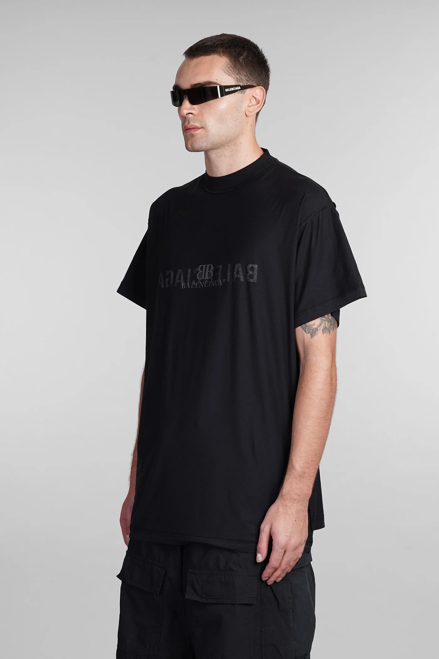 T-Shirt in black cotton - Image 4