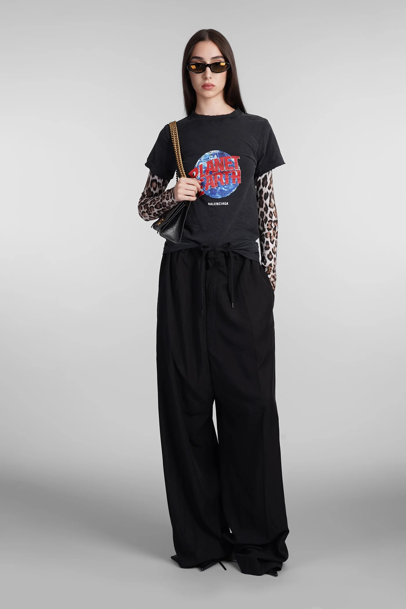 T-Shirt in black cotton - Image 2