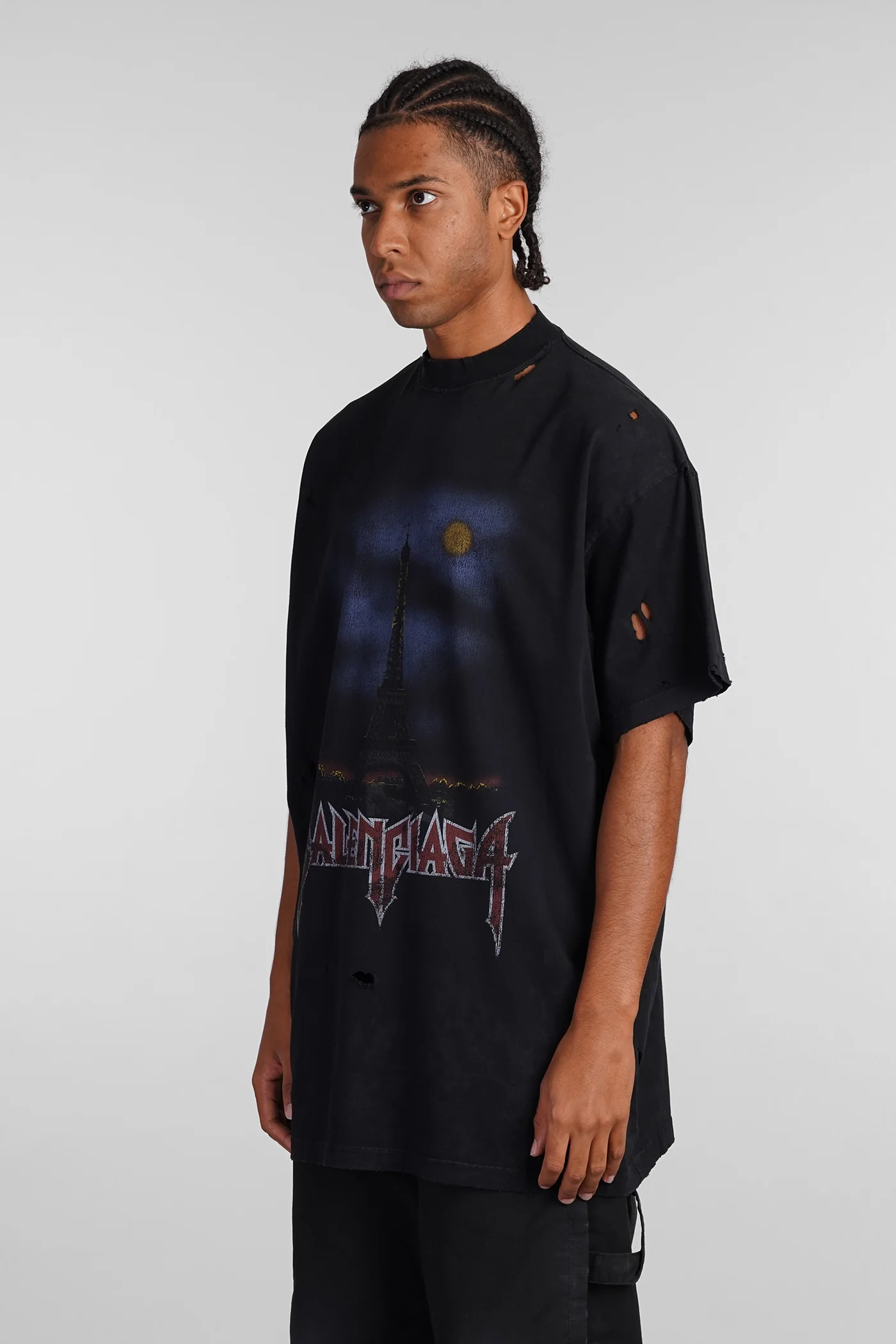 T-Shirt in black cotton - Image 4