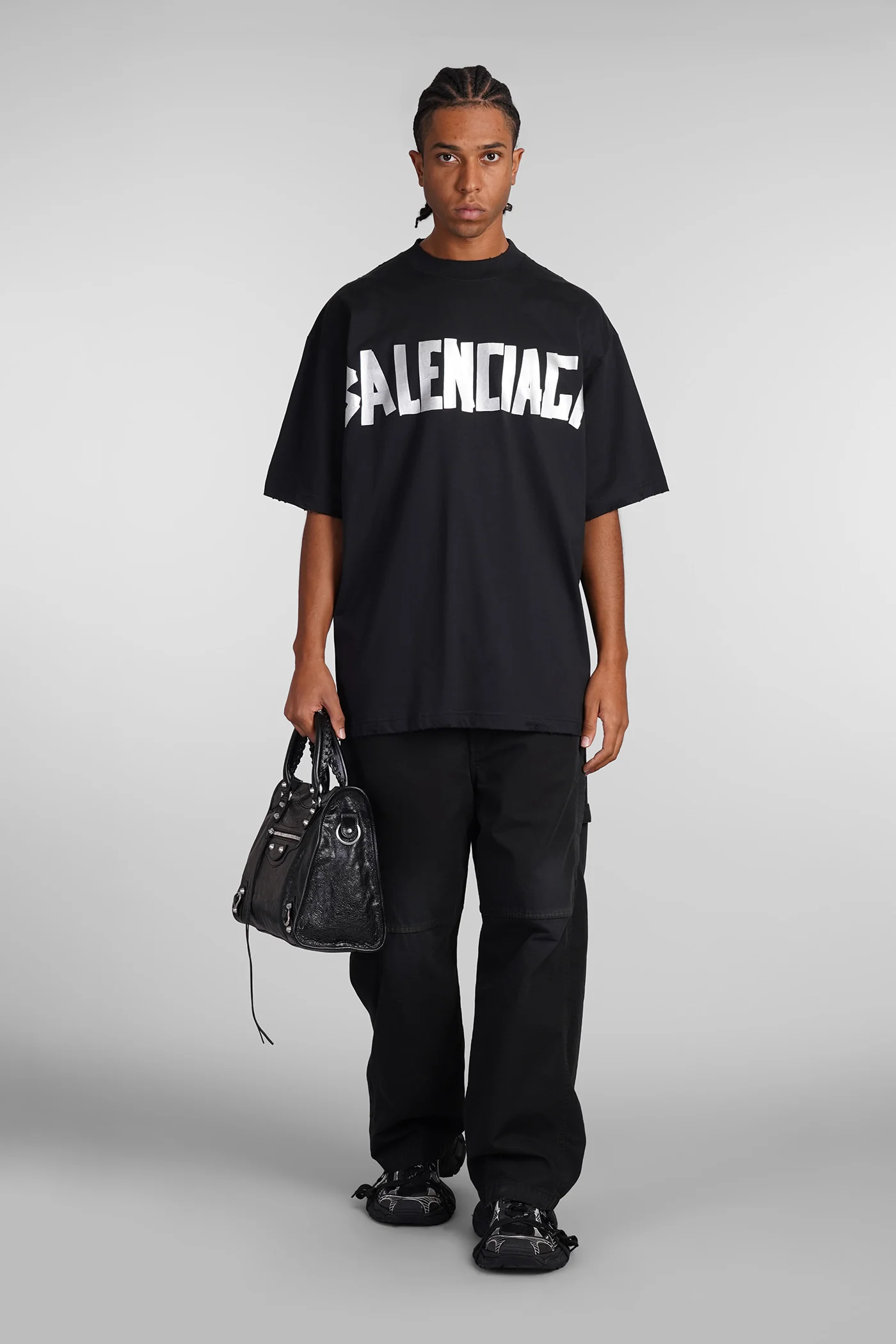 T-Shirt in black cotton - Image 2