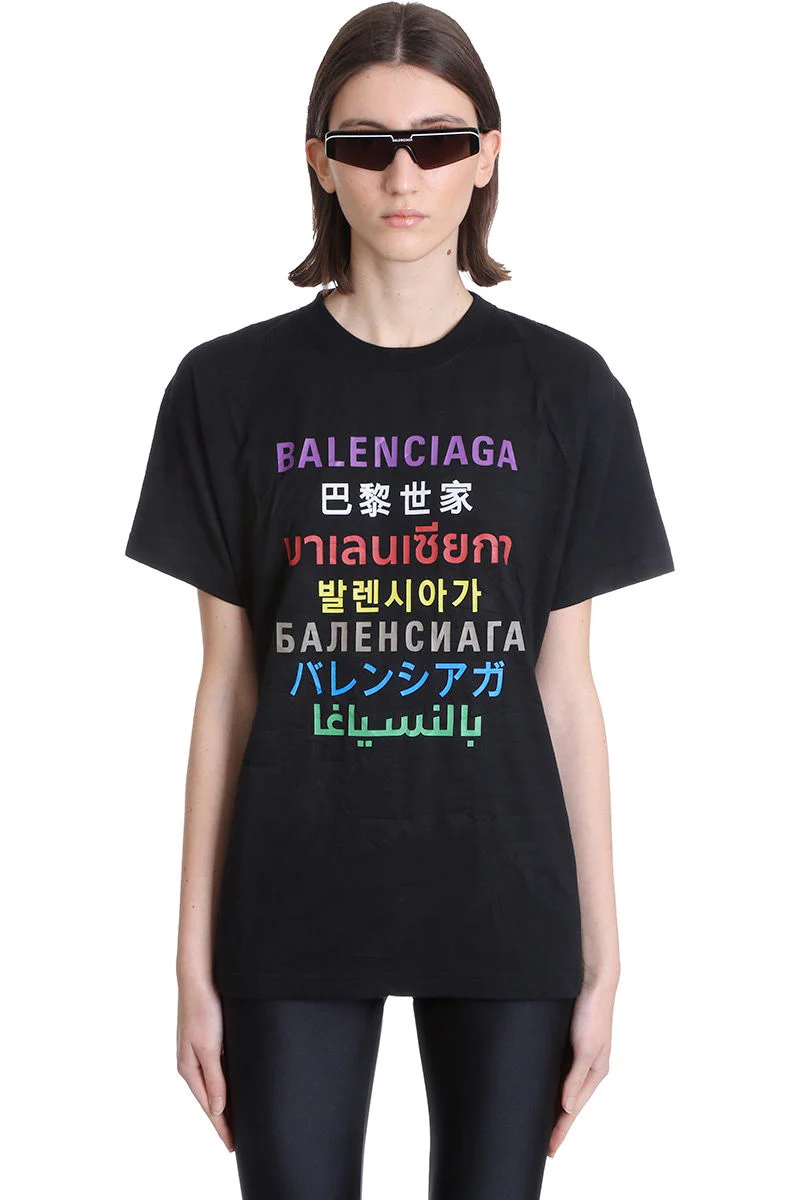 T-Shirt in black cotton