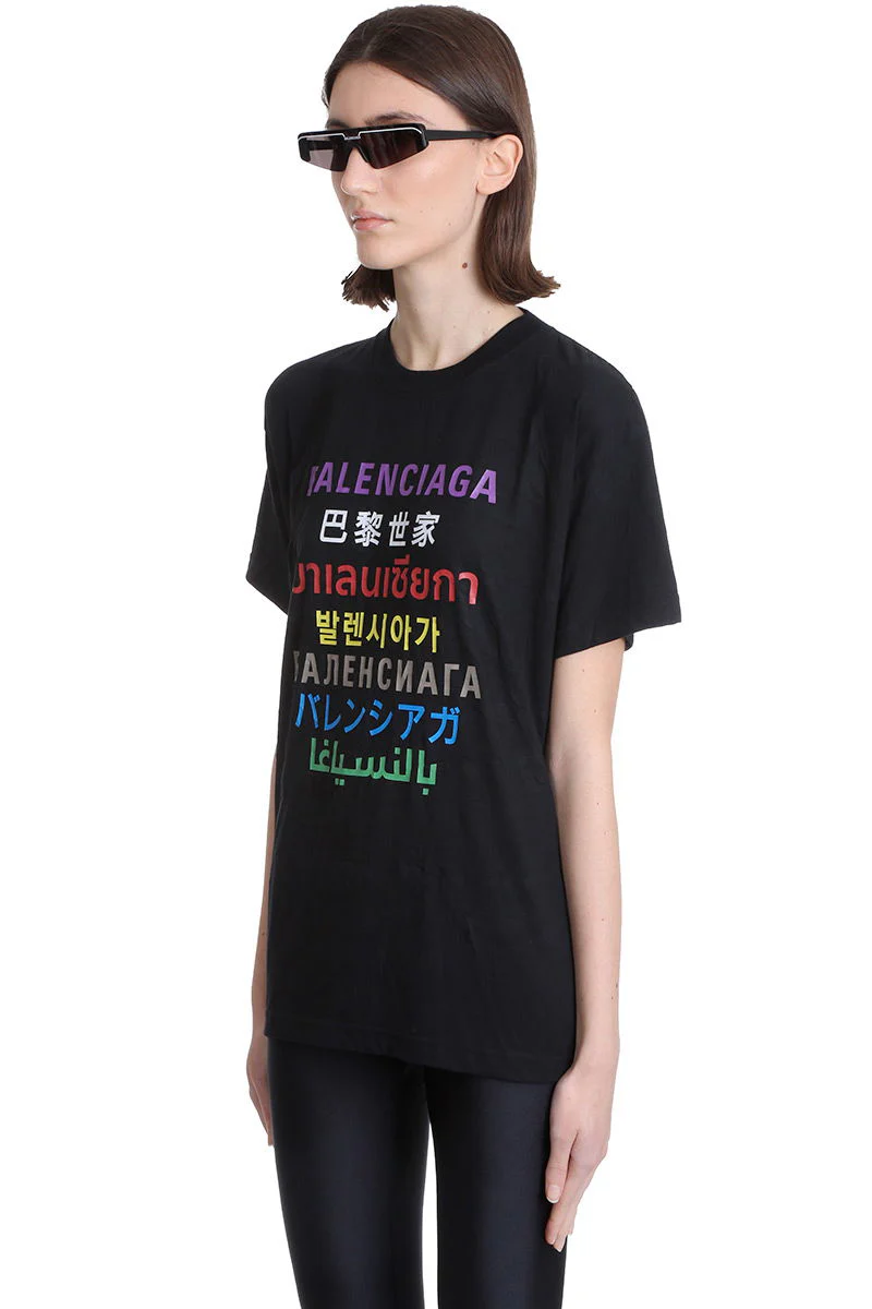 T-Shirt in black cotton - Image 4