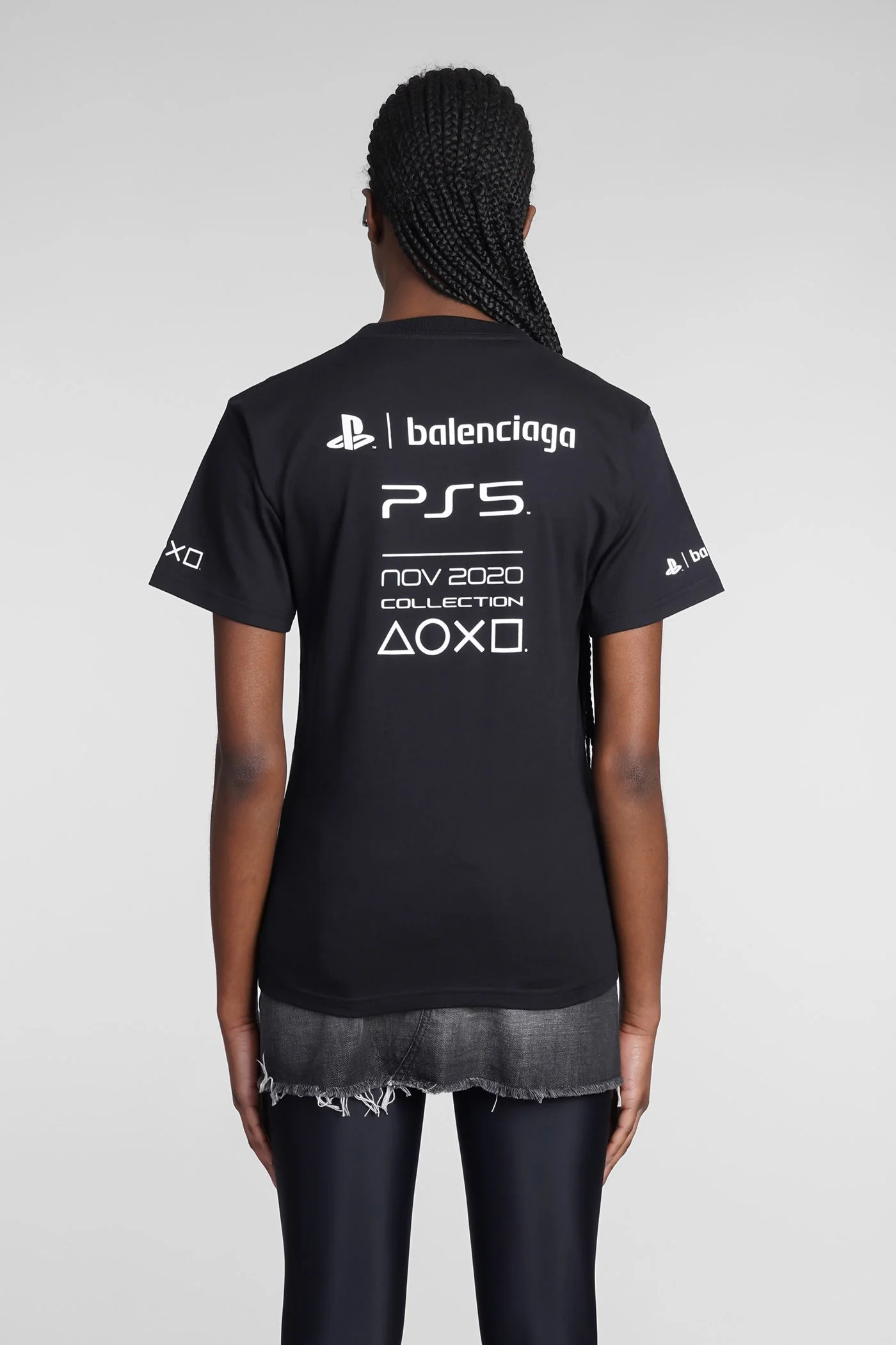 T-Shirt in black cotton - Image 3