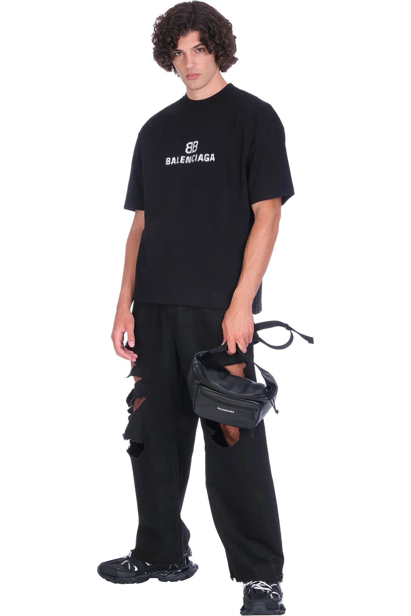 T-Shirt in black cotton - Image 2